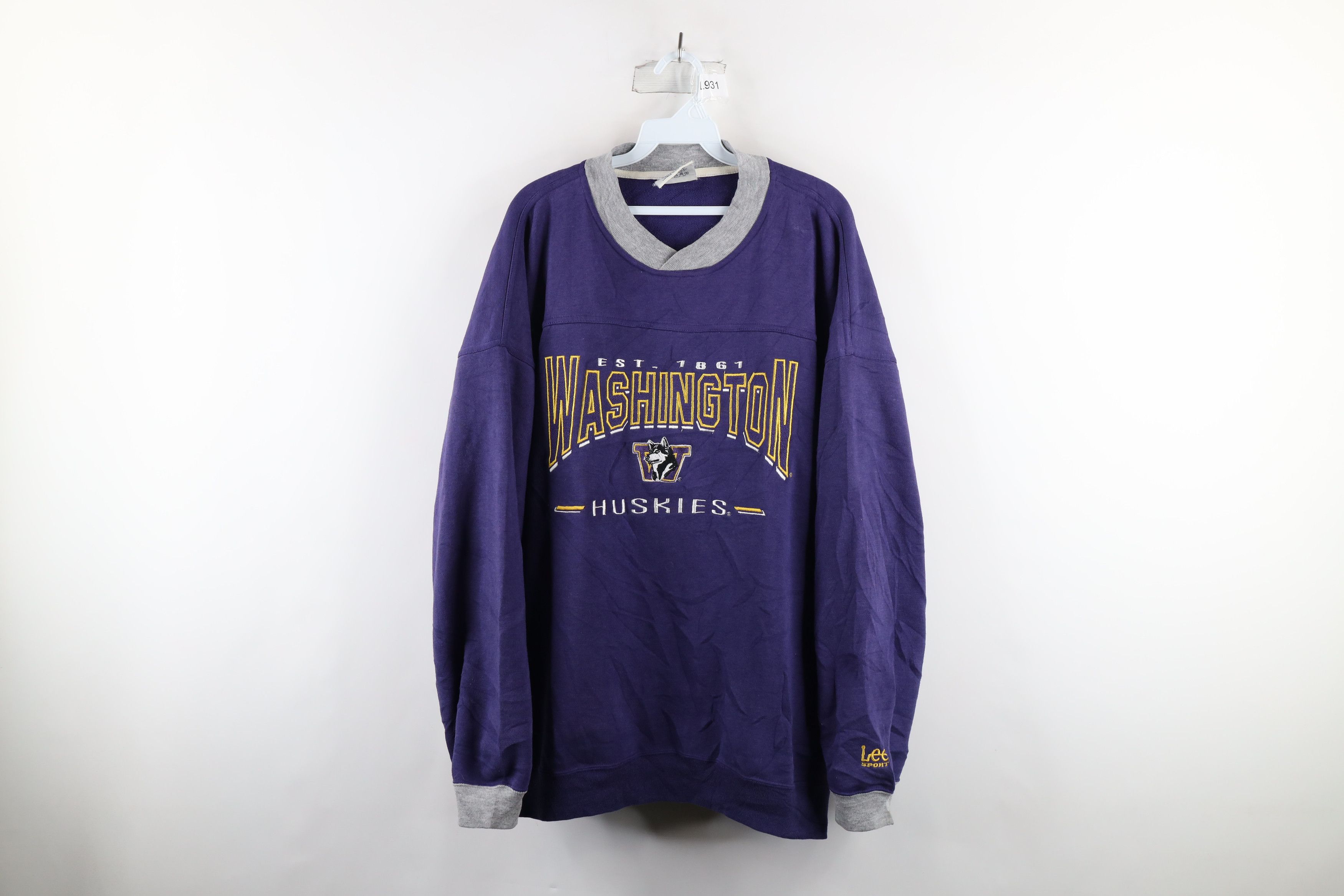 image of Vintage 90's University Washington Football Sweatshirt in Purple, Men's (Size XL)