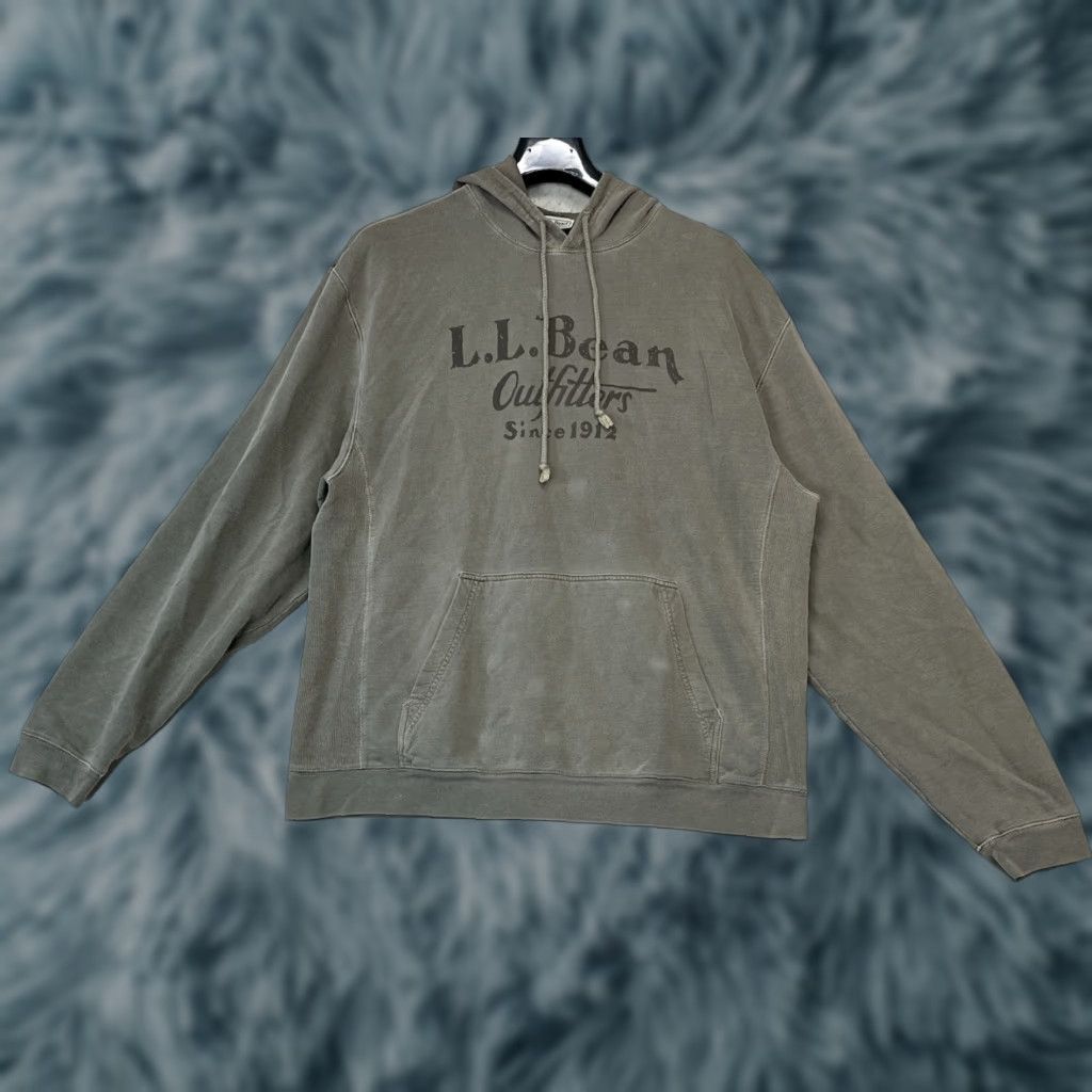 Vintage LL Bean Hoodie Men Green Logo Script Spellout Pullover 100% Cotton L Hooded Pockets See Pics Size US L / EU 52-54 / 3 - 1 Thumbnail