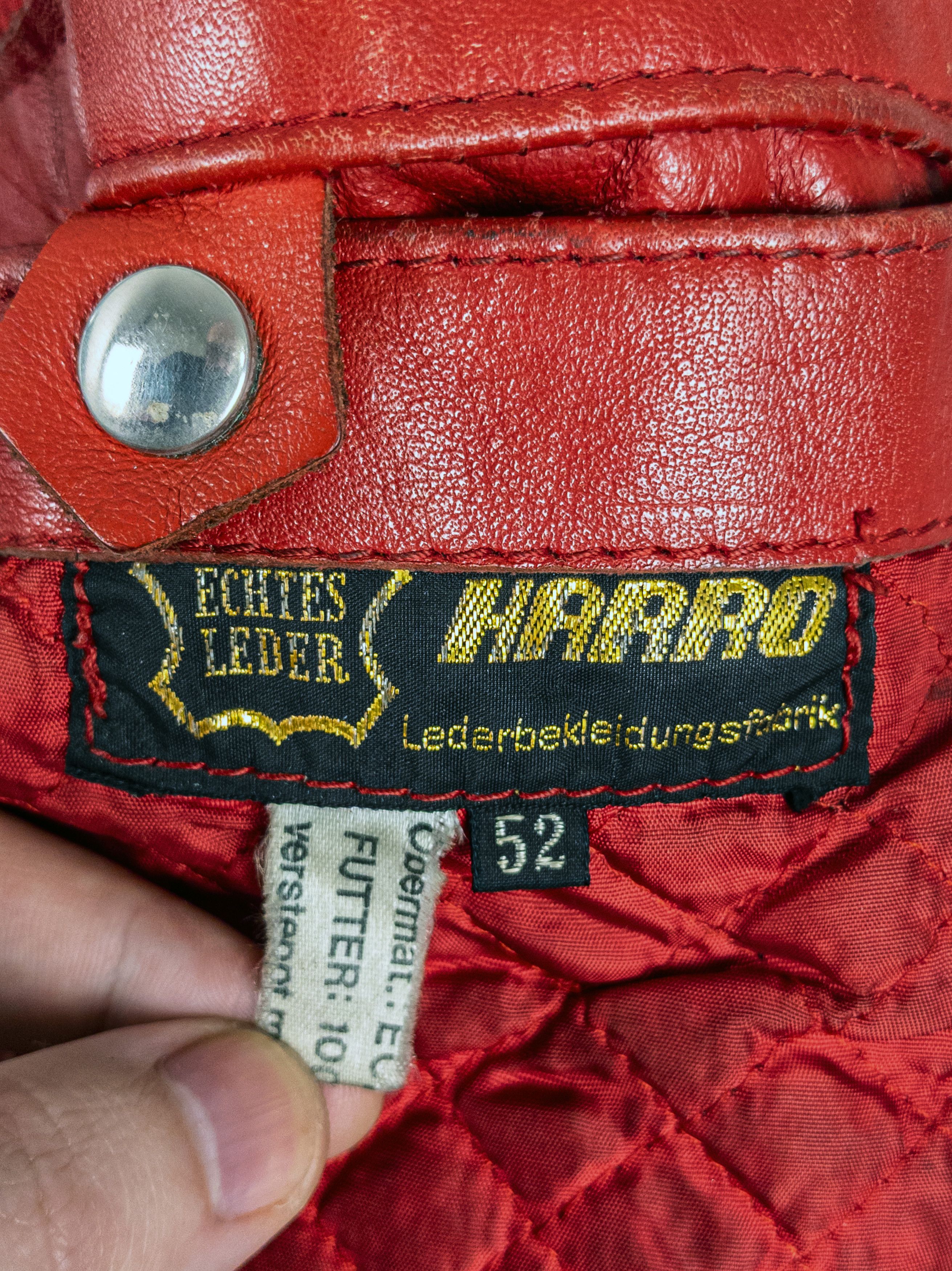Vintage Vintage 70s Red Leather Motorcycle Biker Jacket Harro Size US L / EU 52-54 / 3 - 18 Thumbnail