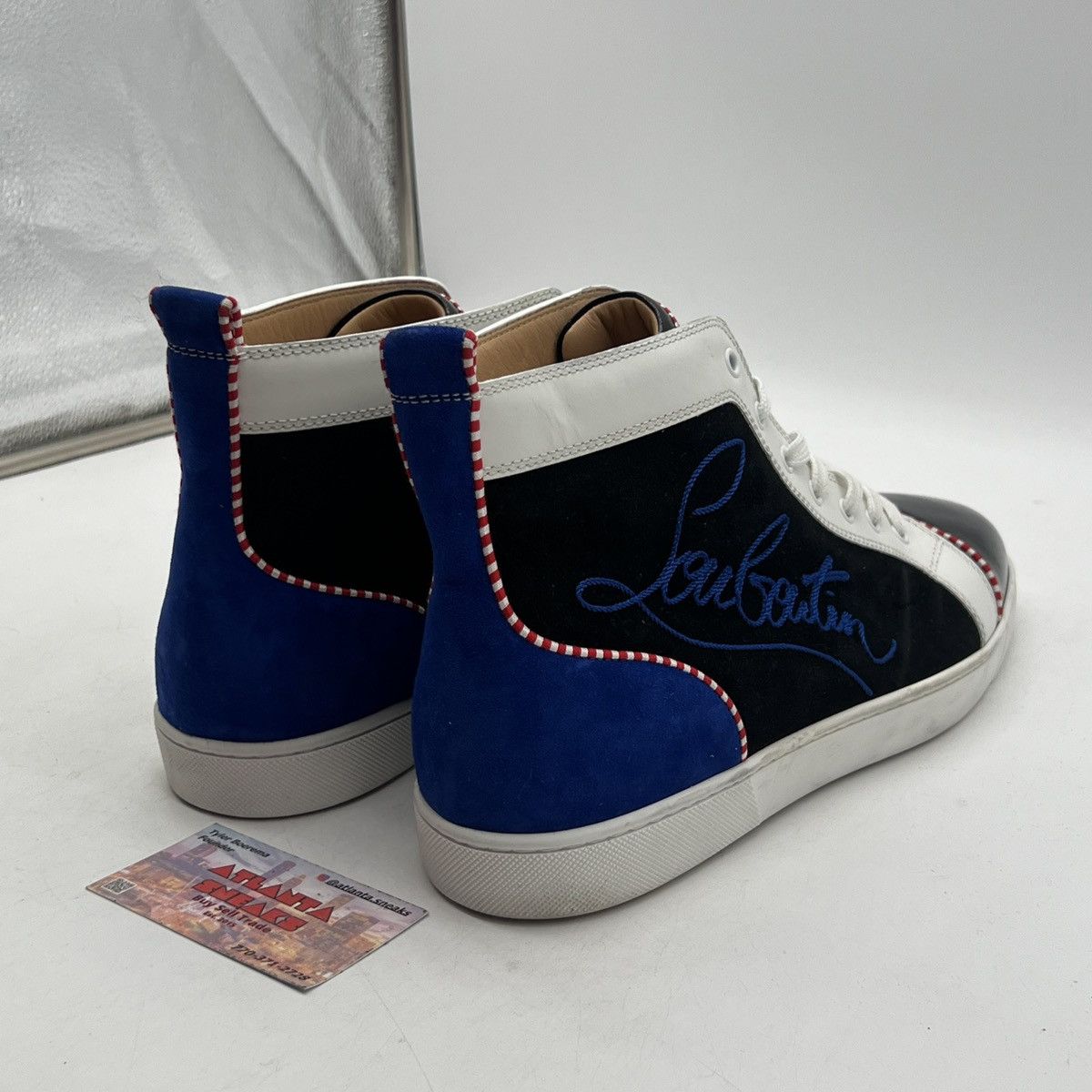 Louis Vuitton Christian Louboutin logo print black mogador Size US 13 / EU 46 - 5 Thumbnail