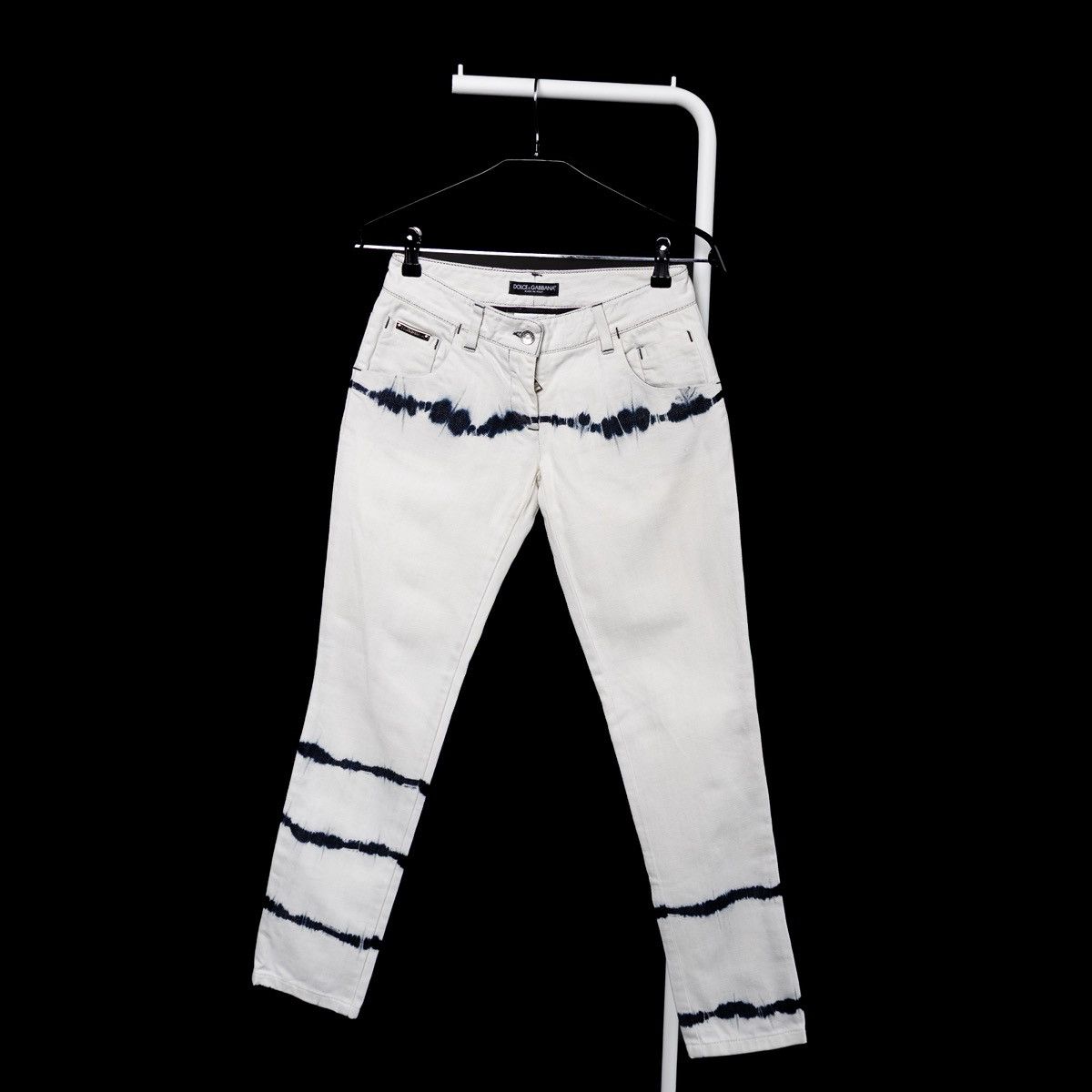Dolce & Gabbana Dolce&Gabbana Womens White Jeans Tie Dye Designer Denim Size 27" / US 4 / IT 40 - 1 Thumbnail