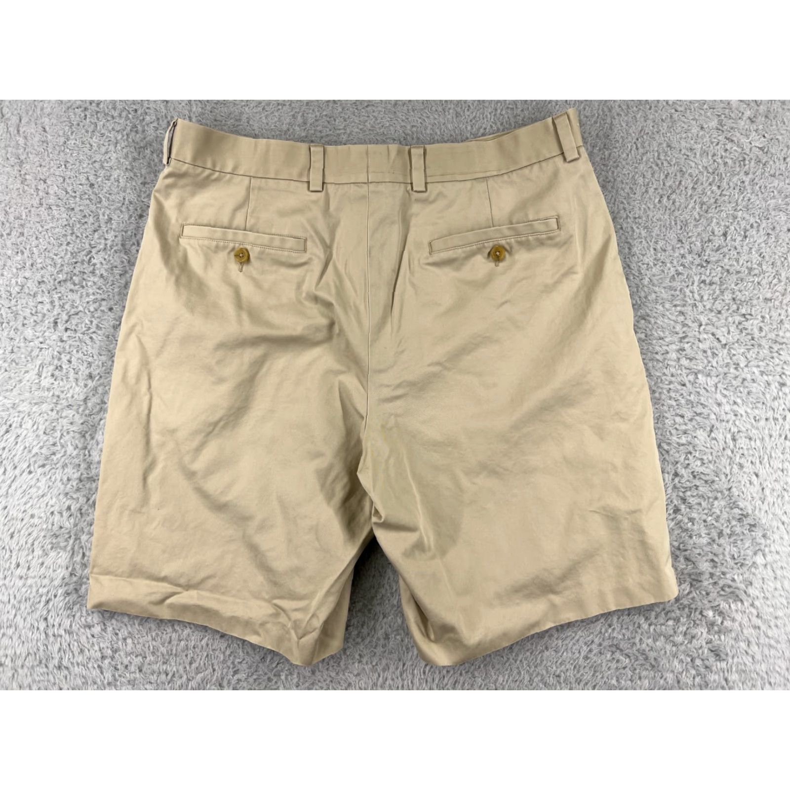 Nordstrom John W Nordstrom Shorts Mens 35 Beige Khaki Golf 100% Supima Cotton Golfer Size US 35 - 2 Thumbnail