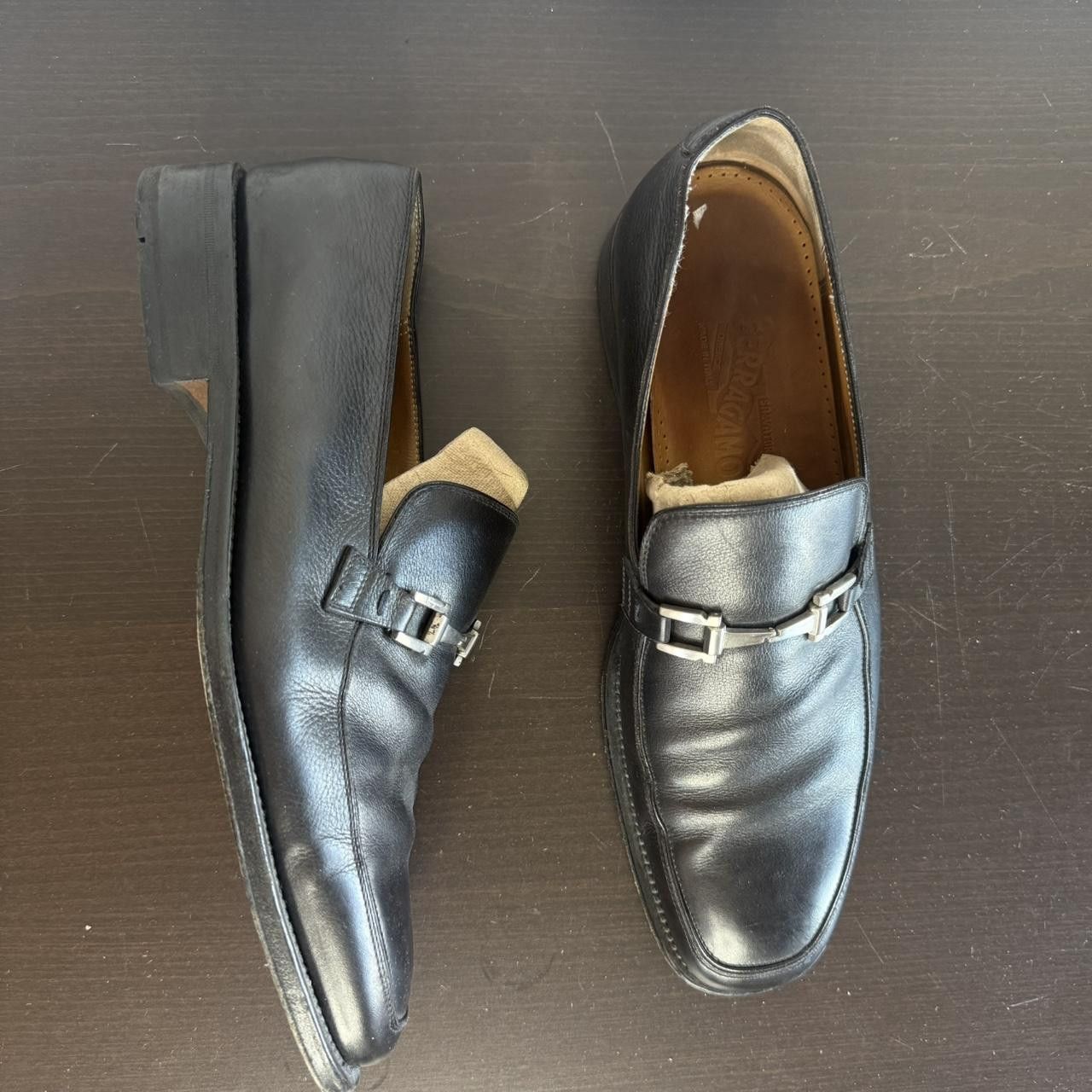 Salvatore Ferragamo Salvatore Ferregamo Leather Loafers Black Size US 11.5 / EU 44-45 - 3 Thumbnail