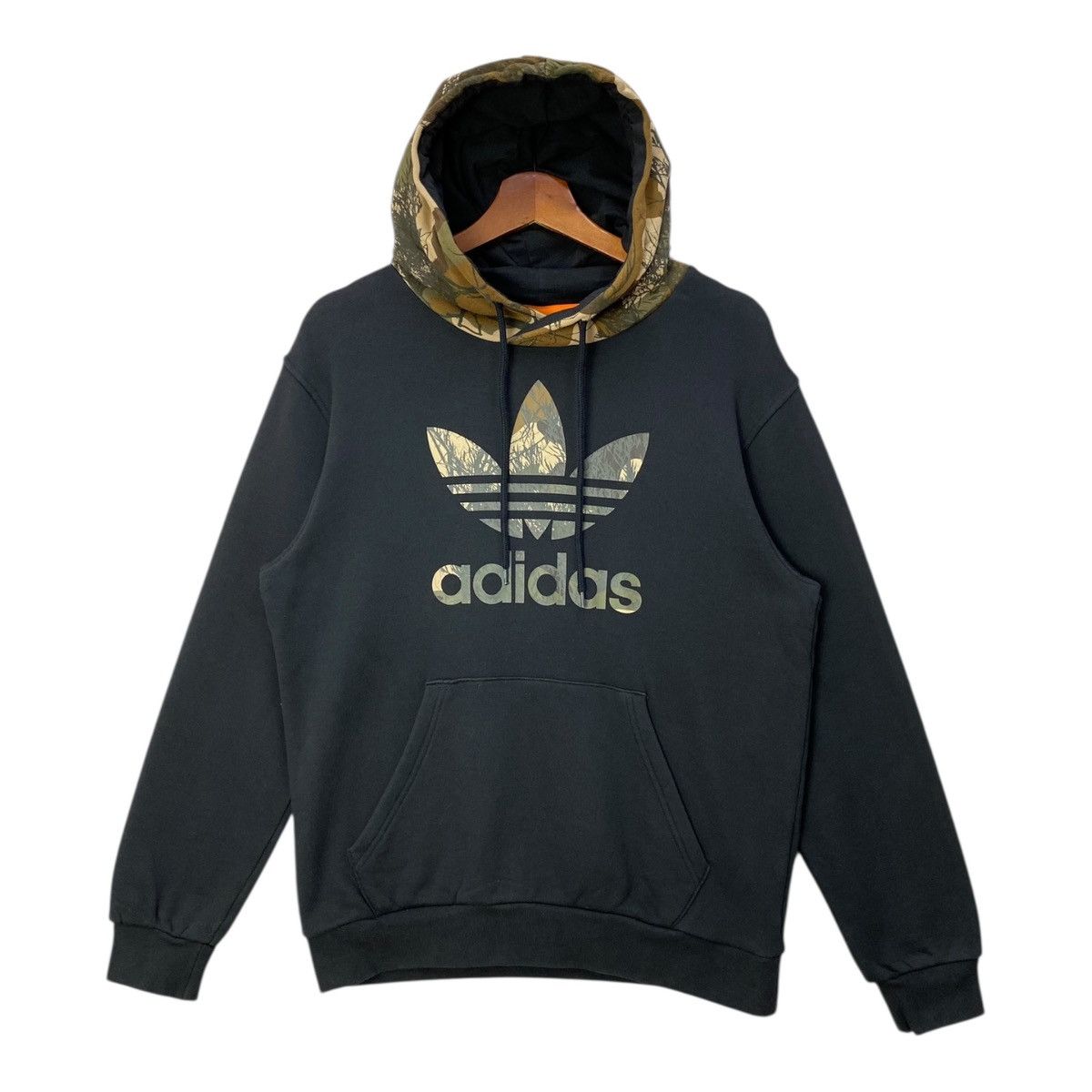 Adidas Trefoil Real Tree Hoodie Big Logo Spellout Size M