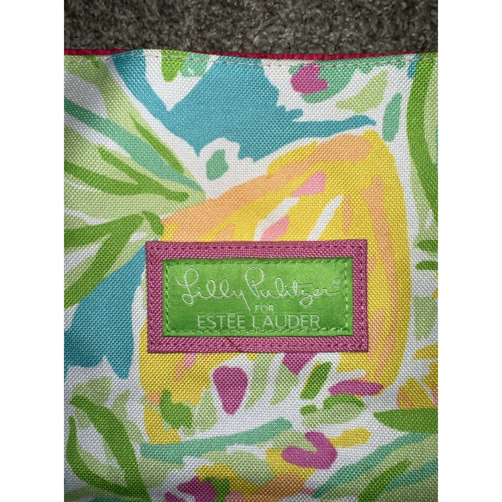 Lilly Pulitzer Lilly Pulitzer Tote Estee Lauder Canvas Lemon Beach Pink Multicolor Tote Woman Medium 15 in 16 in Open Closure Size ONE SIZE - 2 Thumbnail