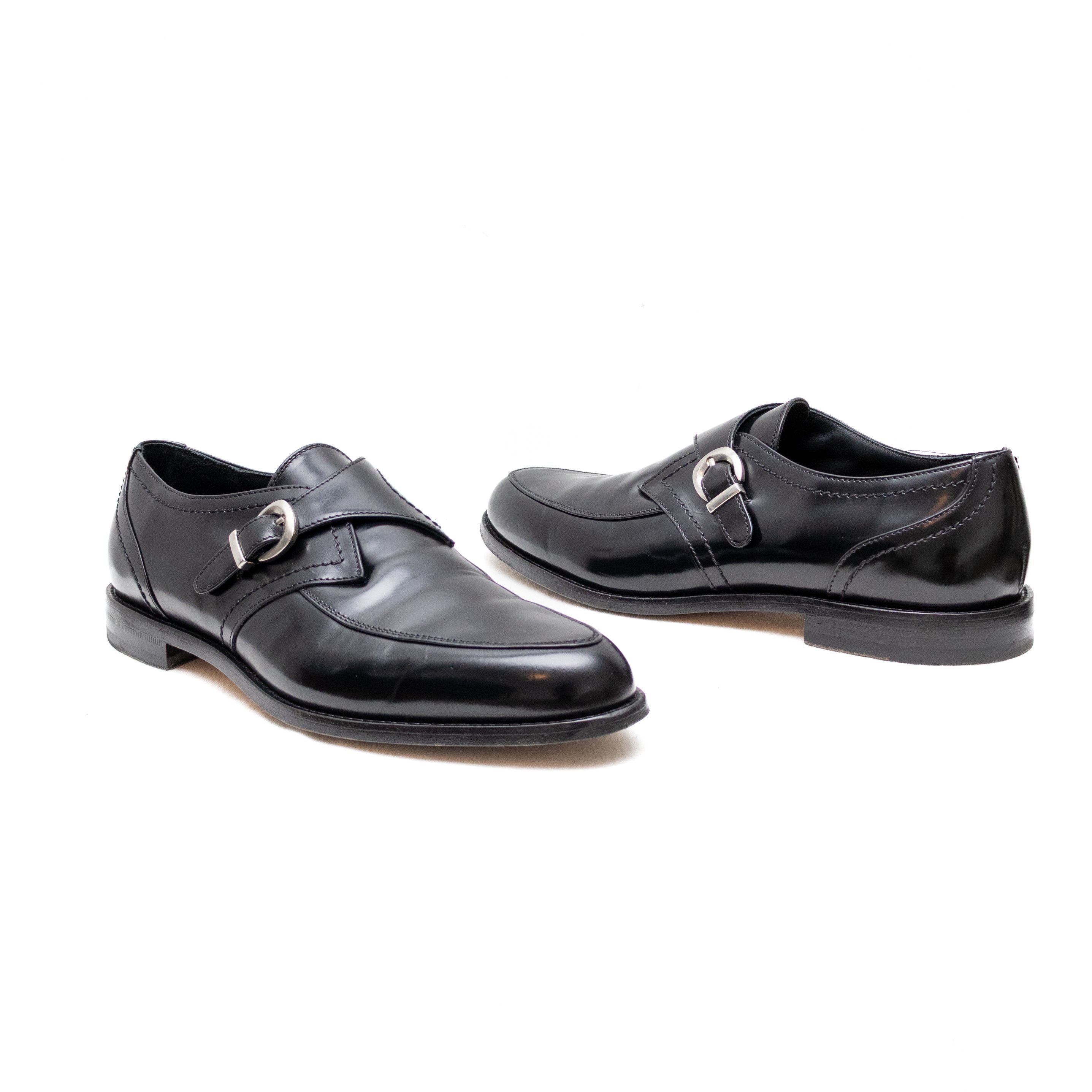 ALESSANDRO VASINI Alessandro Vasini Men’s Black Leather Monk Strap Shoes US 8 Size US 8 / EU 41 - 7 Thumbnail