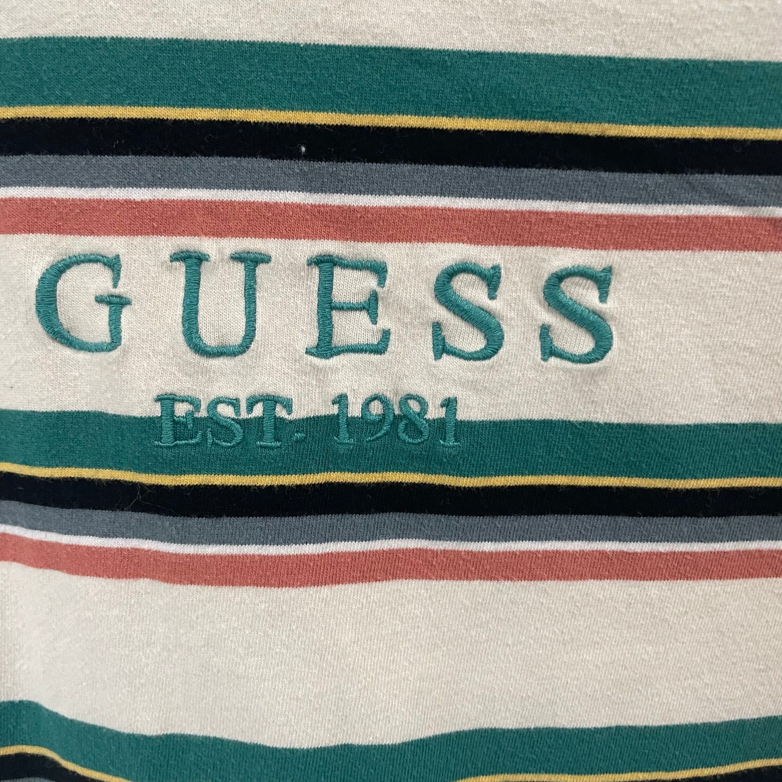 Guess Vintage Guess Mens Size Small Stripe Tee T Shirt Logo Size US S / EU 44-46 / 1 - 3 Thumbnail