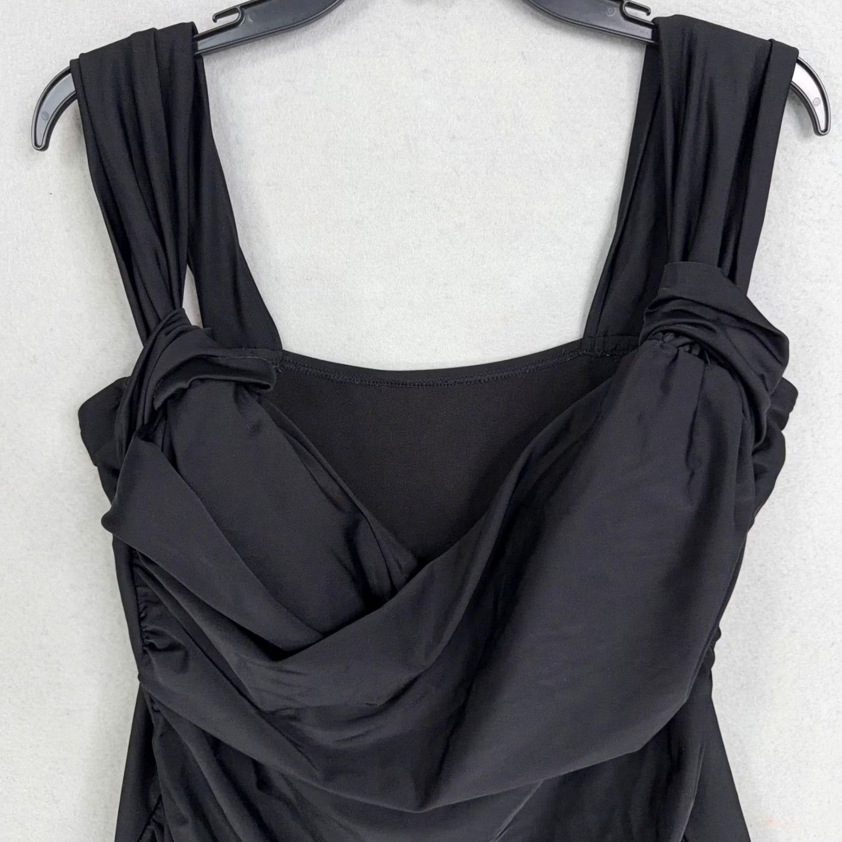 Vintage Swimsuits For All Swimdress Womens Plus 20 Black Ruffle Strap Built In Brief Size 3XL / US 20-22 - 2 Thumbnail