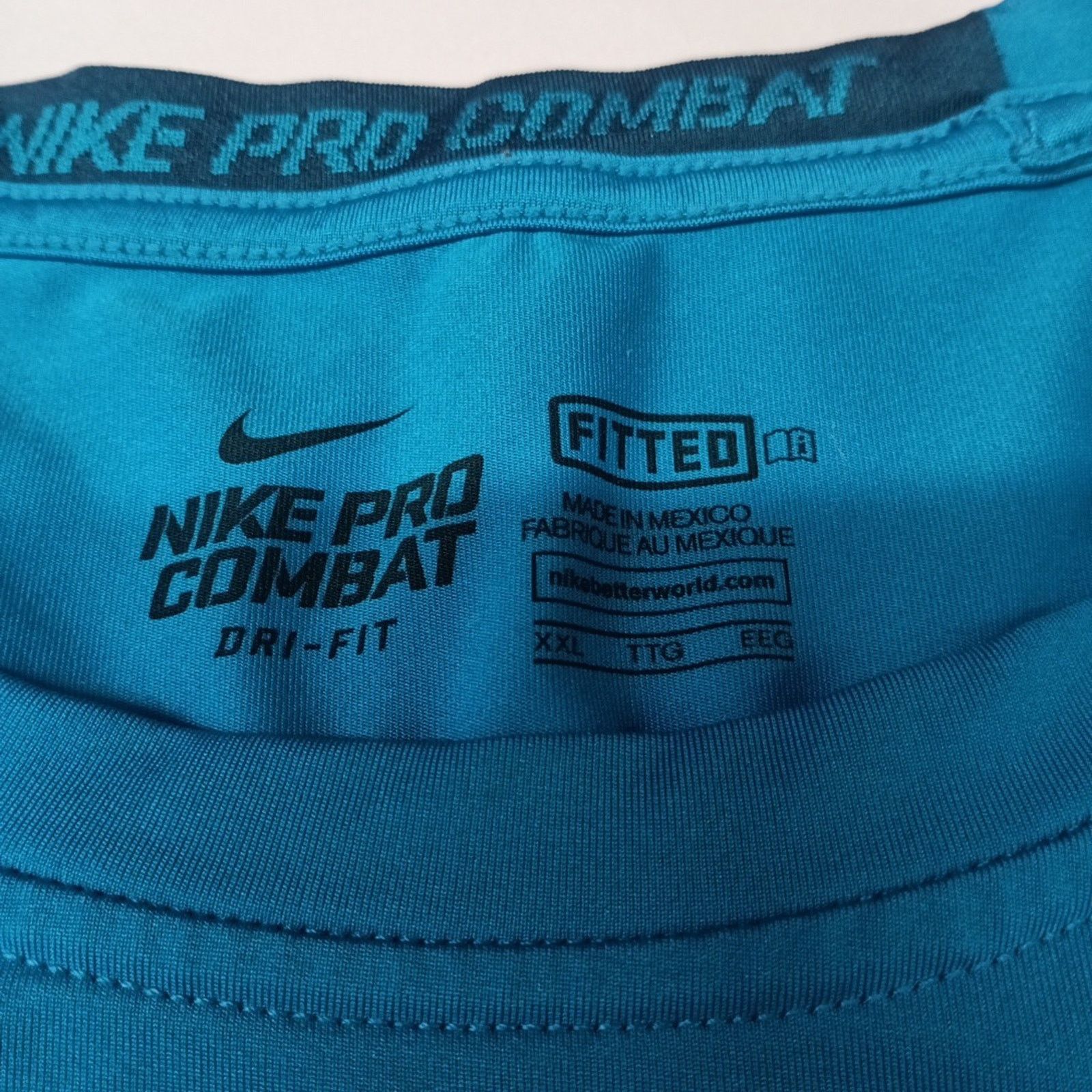 Nike Nike Pro Combat Shirt Men's 2XL Blue Dri-Fit Fitted Athletic Size US XXL / EU 58 / 5 - 3 Thumbnail