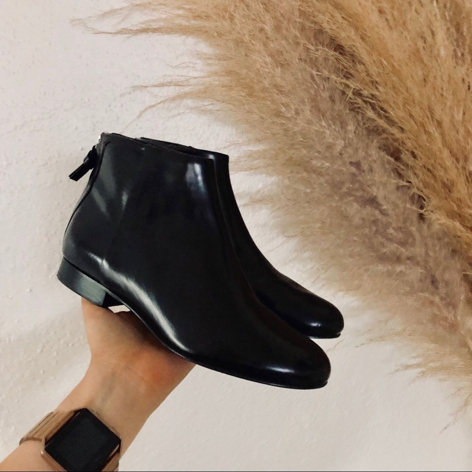 Theory THEORY Black Miriam Patent Leather Ankle Boot Booties 7.5 Size US 7.5 / EU 40-41 - 7 Thumbnail