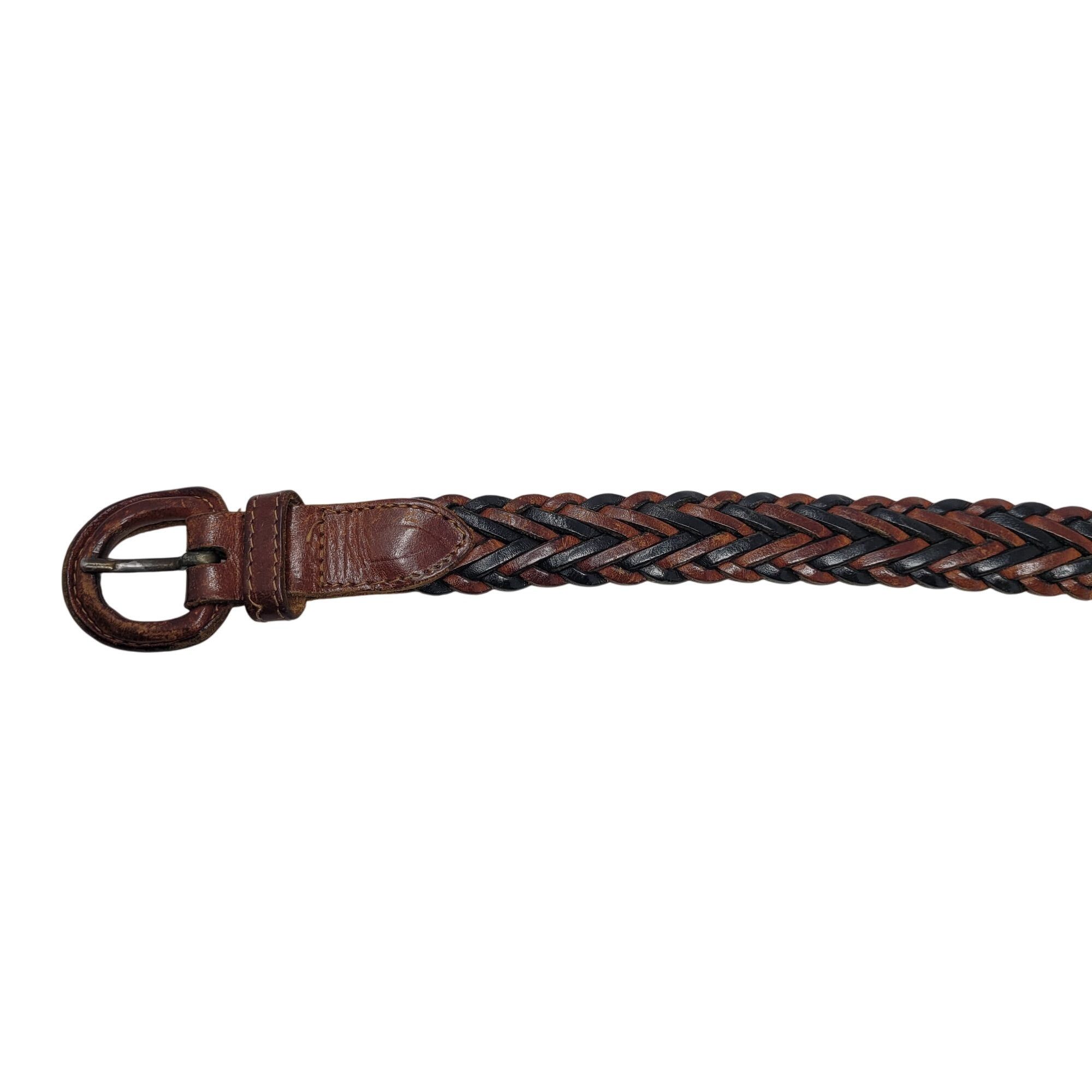 Vintage Vtg Handmade Western Braided Leather Belt Sz L Dark Brown Bl Size ONE SIZE - 13 Thumbnail