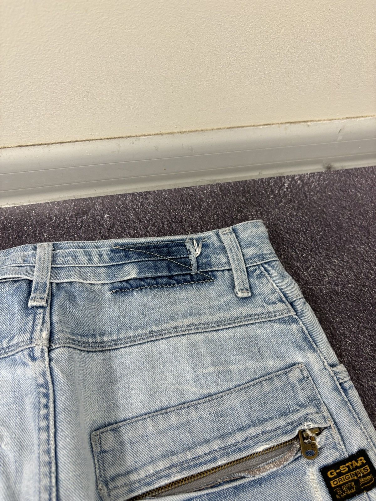 G-Star Vintage G-Star Raw Avant Garde Light Blue Denim Biker Jeans Size US 32 / EU 48 - 9 Thumbnail