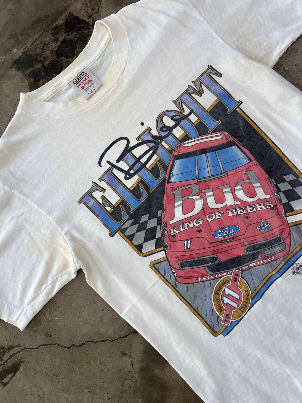 NASCAR × Vintage Vintage 1992 Bill Elliott Budweiser Tee Single Stitch Large Size US L / EU 52-54 / 3 - 1 Thumbnail