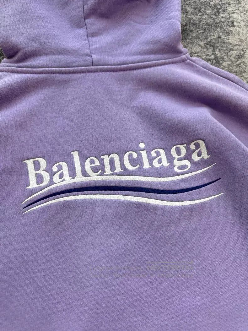 Balenciaga Eggplant Purple Coke Embroidered Hoodie