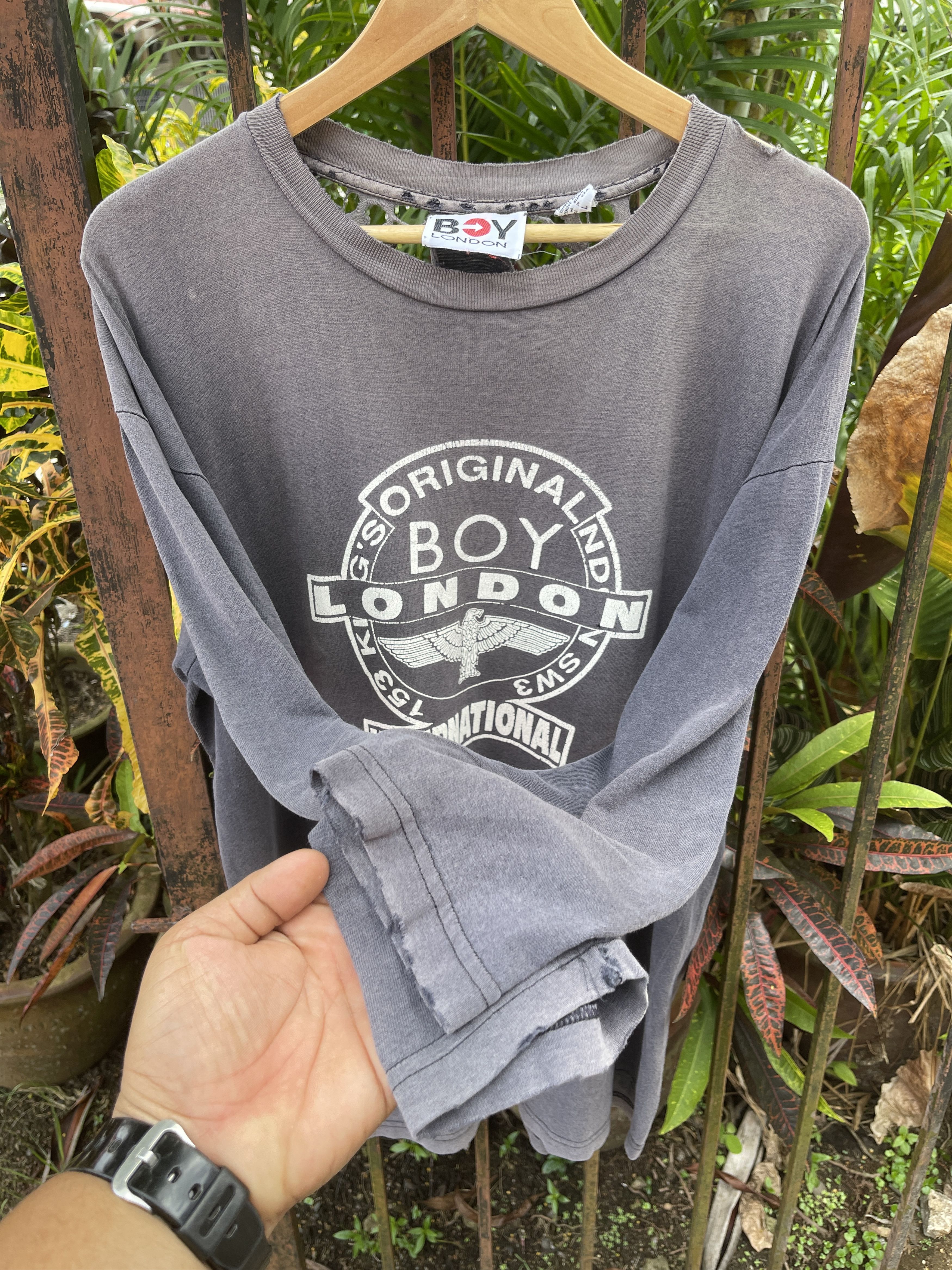 Boy London THRASHED FADED🔥Vtg90s Boy London ERD GRUNGE L.Sleeve Tee Size US L / EU 52-54 / 3 - 7 Thumbnail