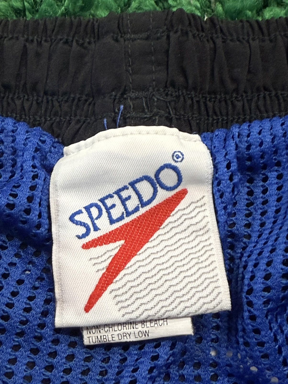 Speedo × Vintage Vintage Speedo Blue Black Logo Shorts Large 90s Retro Size US 34 / EU 50 - 3 Thumbnail