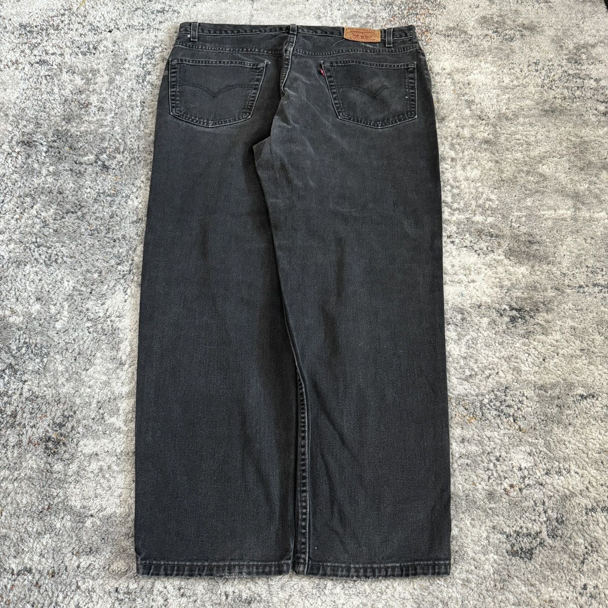 Levi's × StraightFaded × Vintage Vintage 90s Levi’s 550 faded black wide leg baggy jeans Size US 41 - 1 Thumbnail
