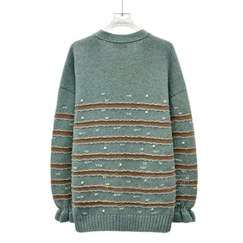 Chanel Chanel 24 colour-blocked striped cashmere V-neck single-br Size XS / US 0-2 / IT 36-38 - 2 Thumbnail