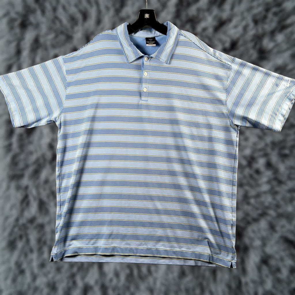 Nike Nike Golf DRI-FIT UV Polo Mens Blue Striped 2XL Short Sleeve Polo Shirt Regular Fit B Blue Striped Nike Golf Dri-Fit 2XL Mens Shirt Size US XXL / EU 58 / 5 - 1 Thumbnail