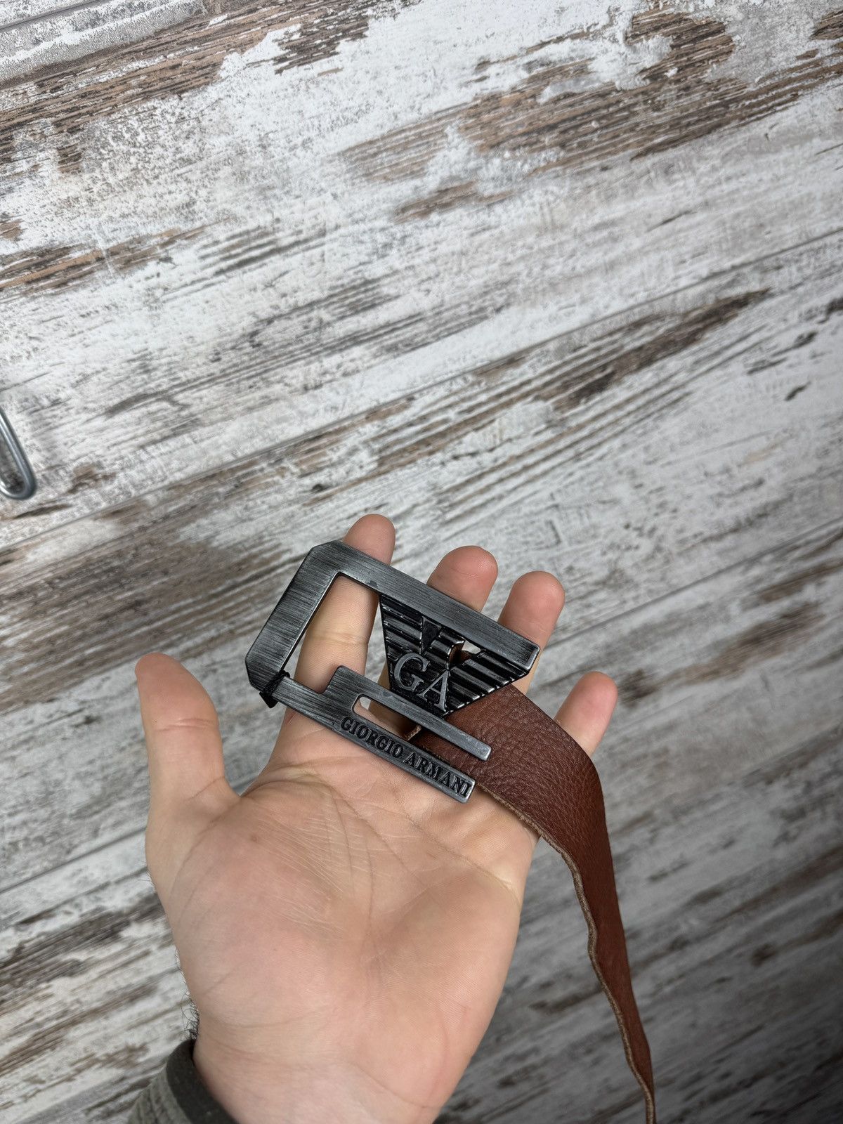 Giorgio Armani Mens Vintage Giorgio Armani belt brown 105cm rare Size ONE SIZE - 4 Thumbnail