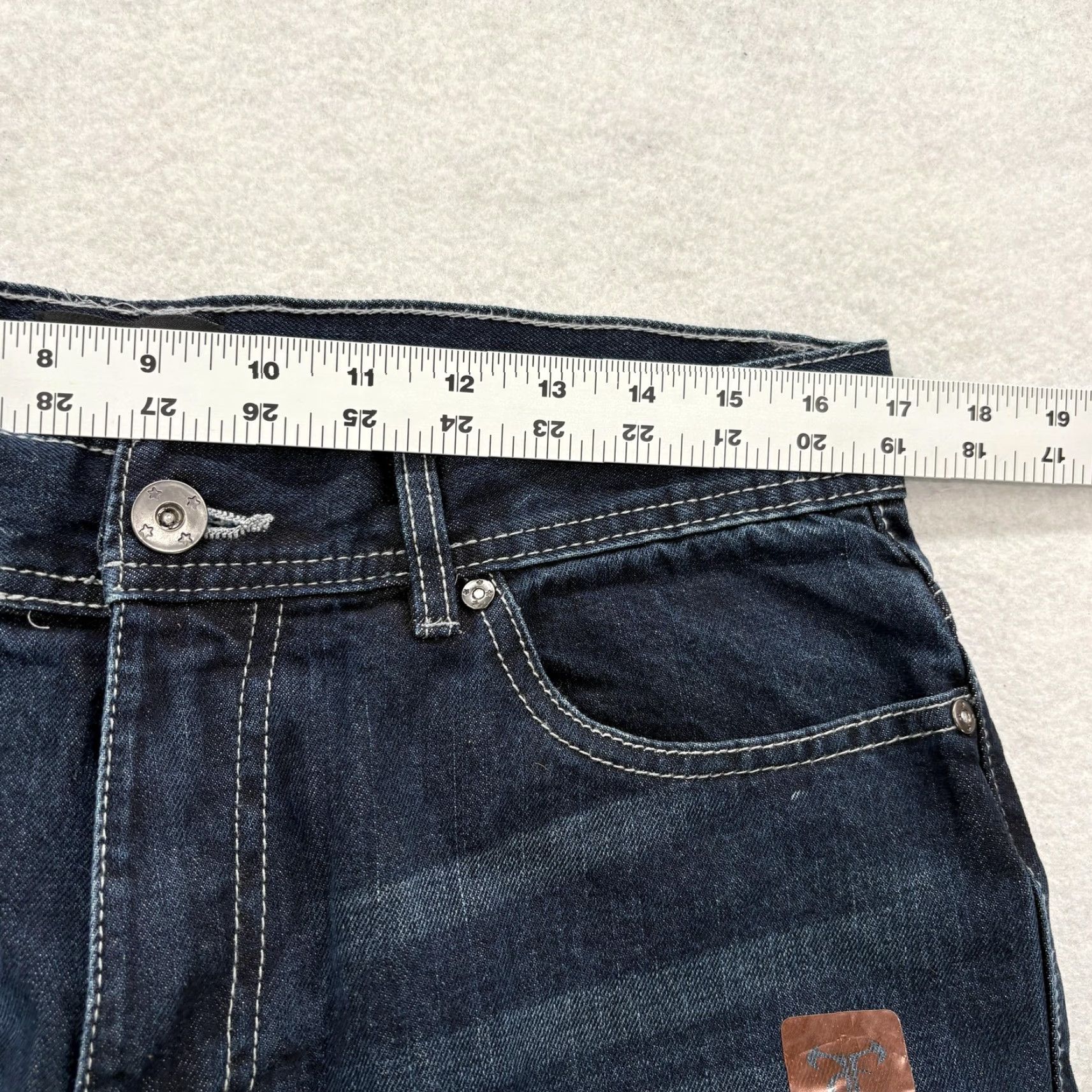 Denime TrueTimber Jeans Mens 34x32 Blue Dark Wash Regular Straight Cotton Denim NWT Size US 34 / EU 50 - 6 Thumbnail