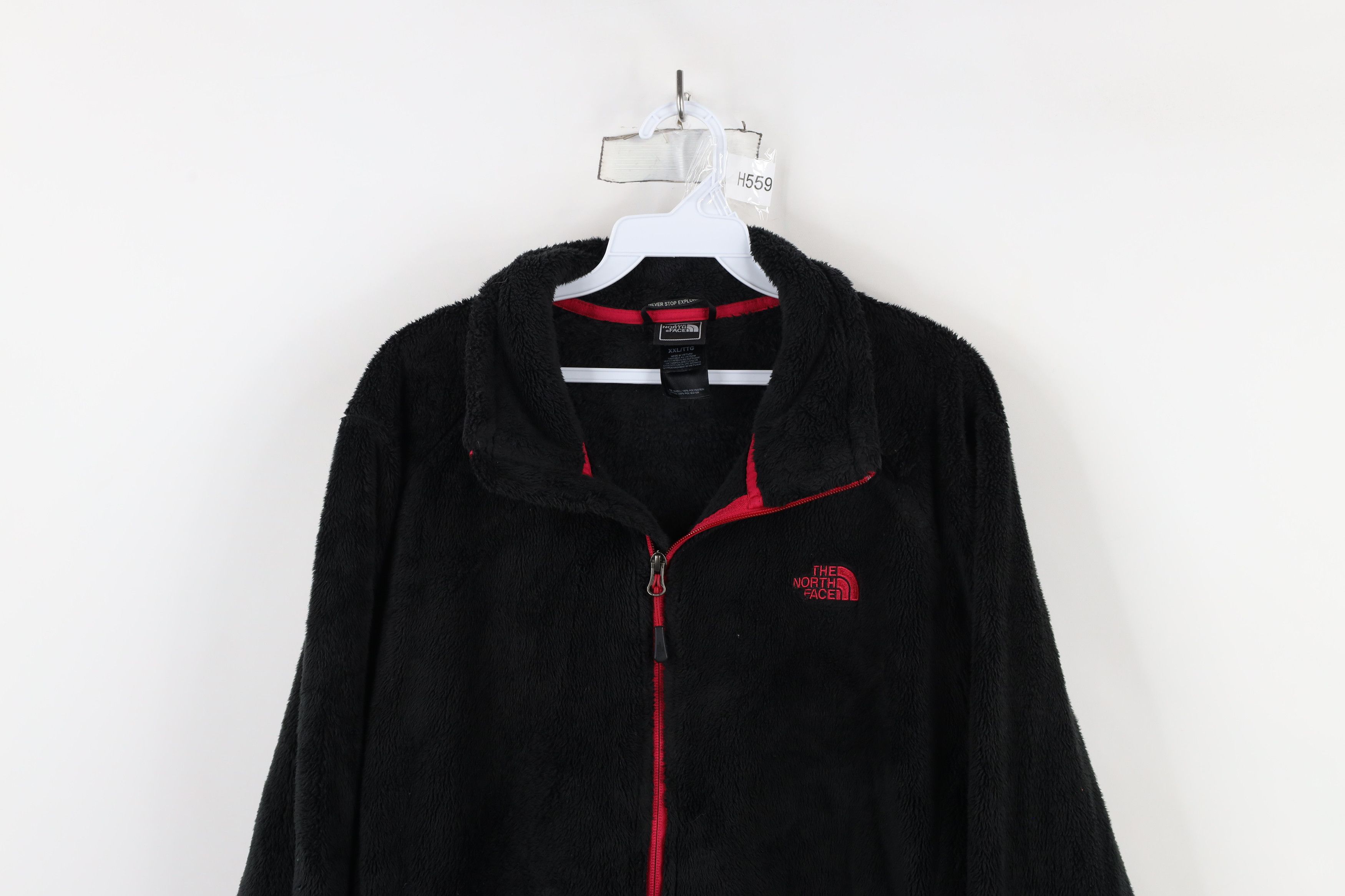 The North Face × Vintage The North Face Spell Fuzzy Shag Fleece Full Zip Jacket Black Size XXL / US 16-18 / IT 52-54 - 2 Thumbnail
