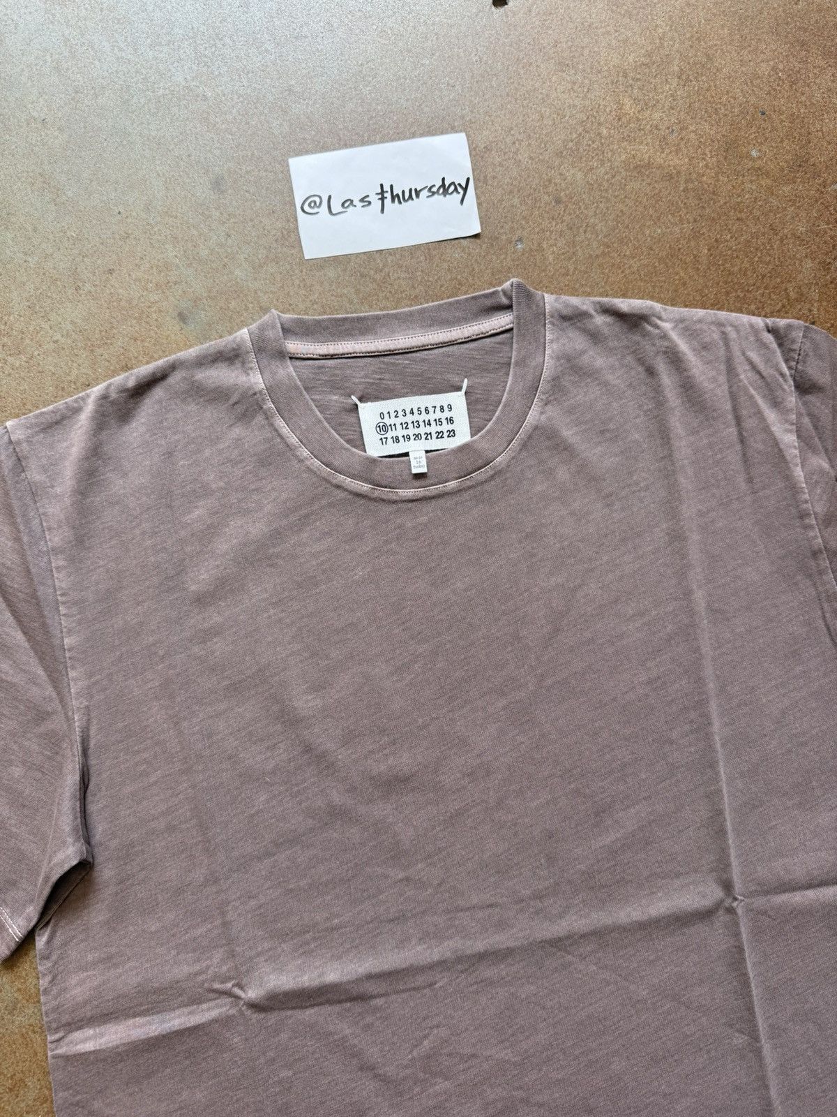 Maison Margiela Maison Margiela Line 10 Basic Tee Enzyme Wash Brown Medium Size US M / EU 48-50 / 2 - 10 Thumbnail