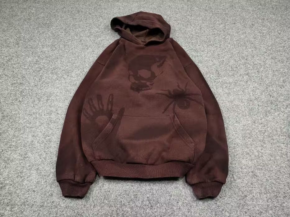 Japanese Brand 💀 Vintage 90's Sun Faded Silhouette Boxy Brown Blank Hoodie Size US M / EU 48-50 / 2 - 2 Thumbnail
