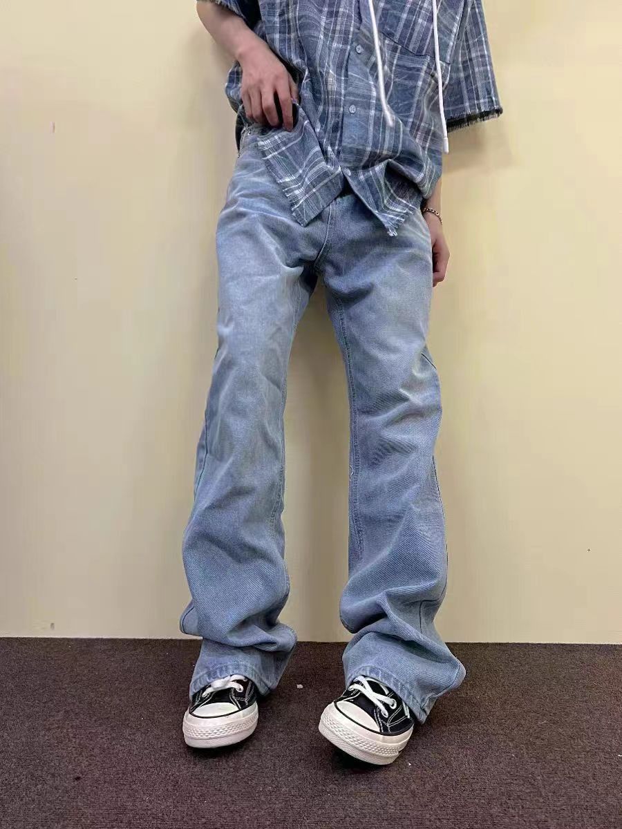 Japanese Brand × Jean Vintage light blue straight baggy jeans Size US 31 - 4 Thumbnail