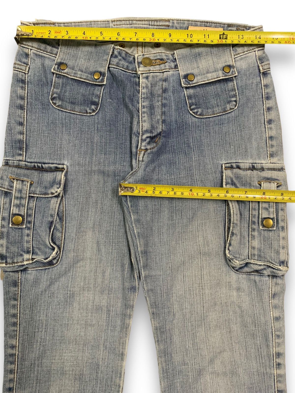 Hysteric Glamour Vintage Japanese Brand E.Blue Ripped Flare Bush Cargo Jeans Size US 28 / EU 44 - 17 Thumbnail