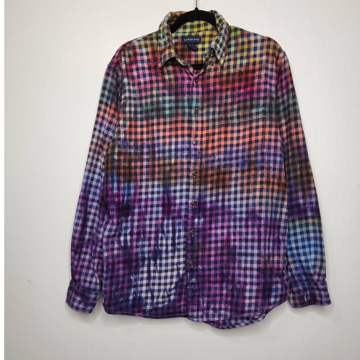 Lands' End Lands End Flannel Custom Ice Tie Dye Art Earth Tones Nature Size US L / EU 52-54 / 3 - 6 Thumbnail
