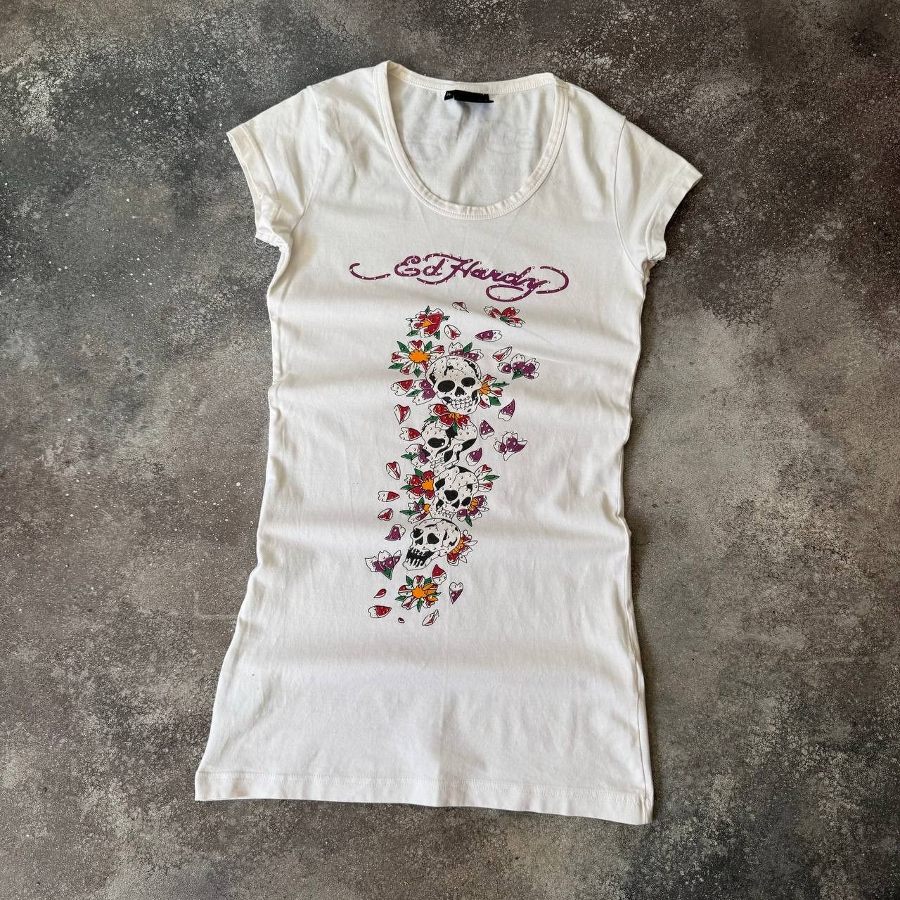Christian Audigier × Ed Hardy × Vintage Y2K Ed Hardy By Christian Audigier Long T-Shirt / Dress Size L / US 10 / IT 46 - 1 Thumbnail
