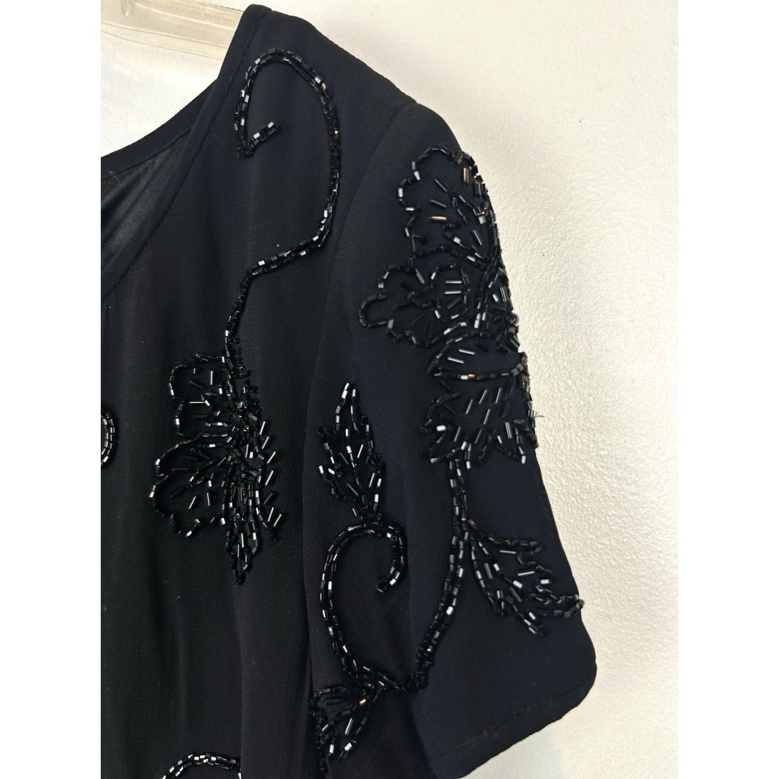 Liz Claiborne Liz Claiborne Evening Dress Womens 6 Black Beaded Formal Event Elegant Night Size M / US 6-8 / IT 42-44 - 6 Thumbnail