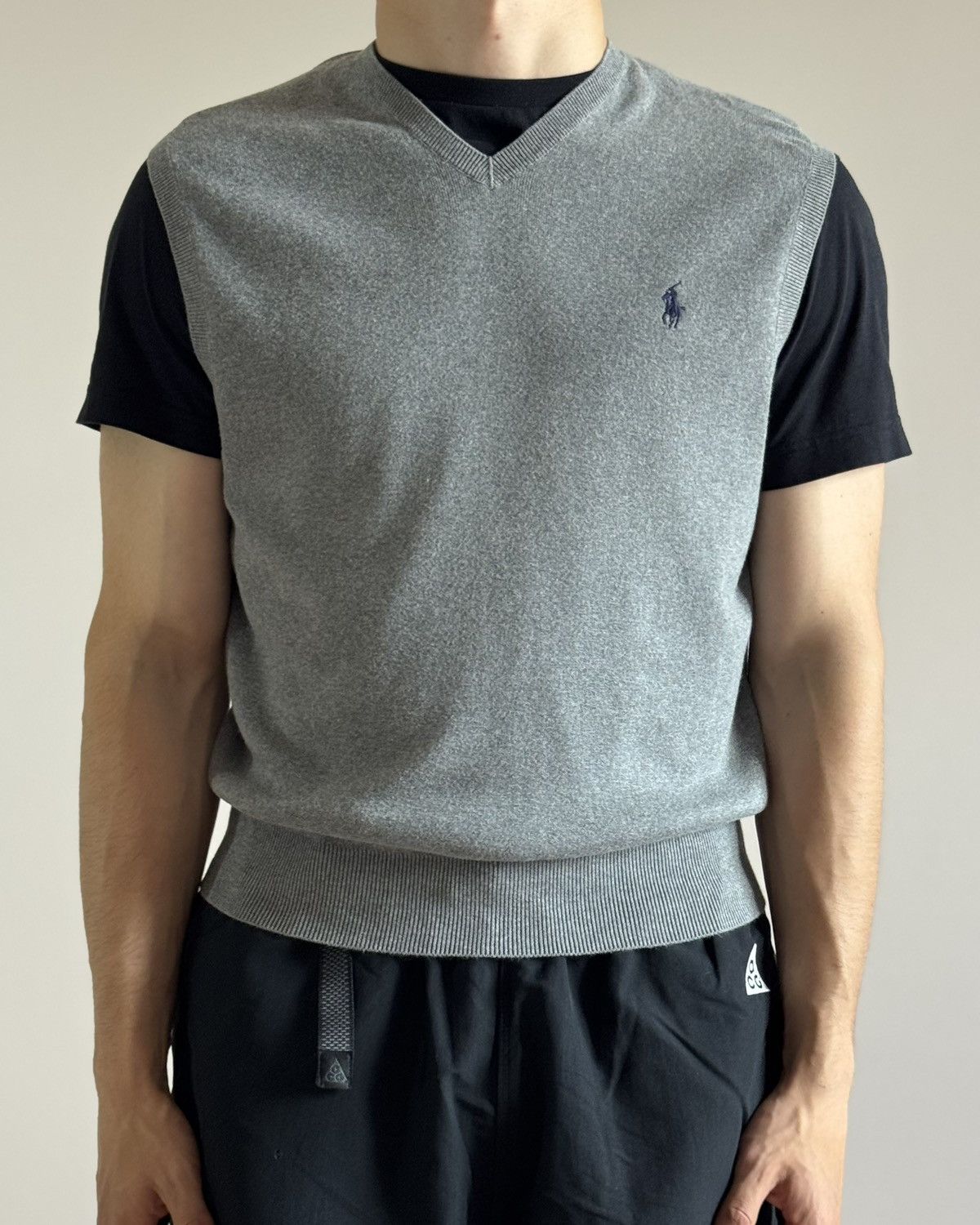 Polo Ralph Lauren Vintage Ralph Lauren S-M Cotton Gray Vest Knitted Size US M / EU 48-50 / 2 - 3 Thumbnail