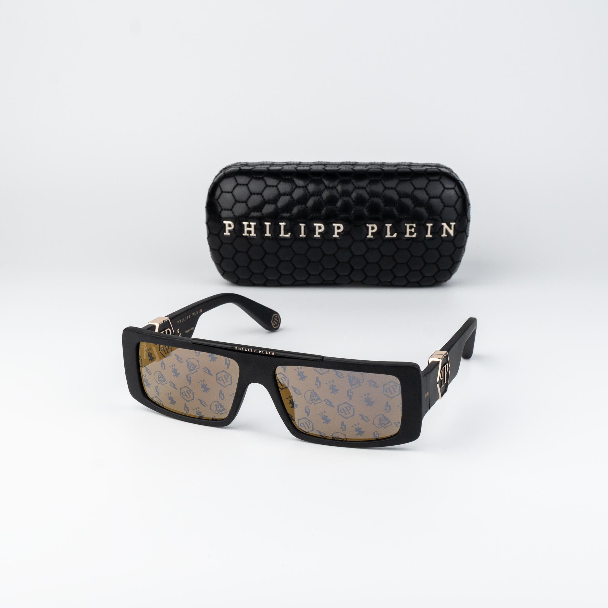 Philipp Plein Philipp Plein Sunglasses Rectangle SPP003M 703L AUTHENTIC Size ONE SIZE - 1 Thumbnail