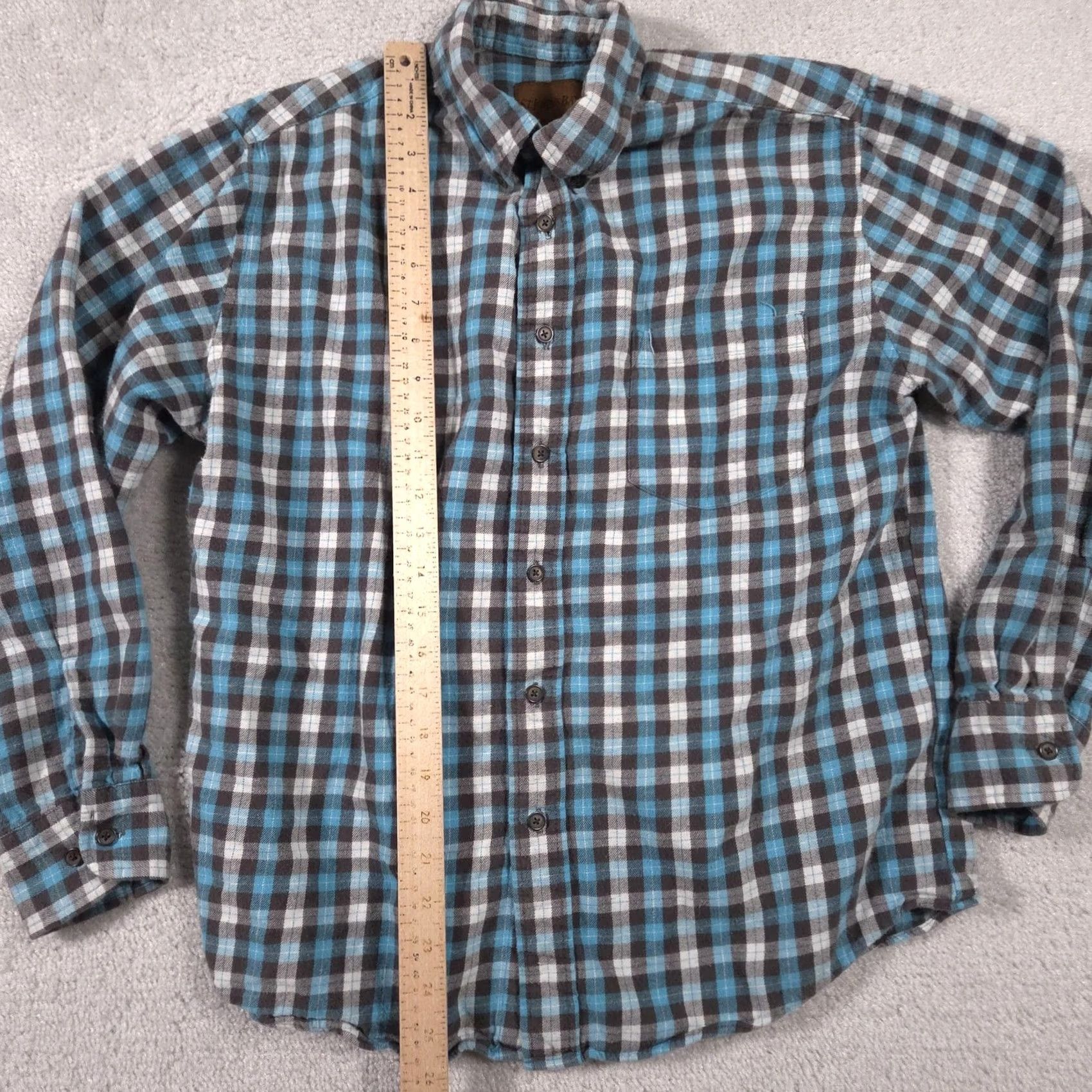 Vintage St. John's Bay Shirt Mens Medium Blue Brown Plaid Button Front Long Sleeve Cotton Shirt Size US M / EU 48-50 / 2 - 7 Thumbnail