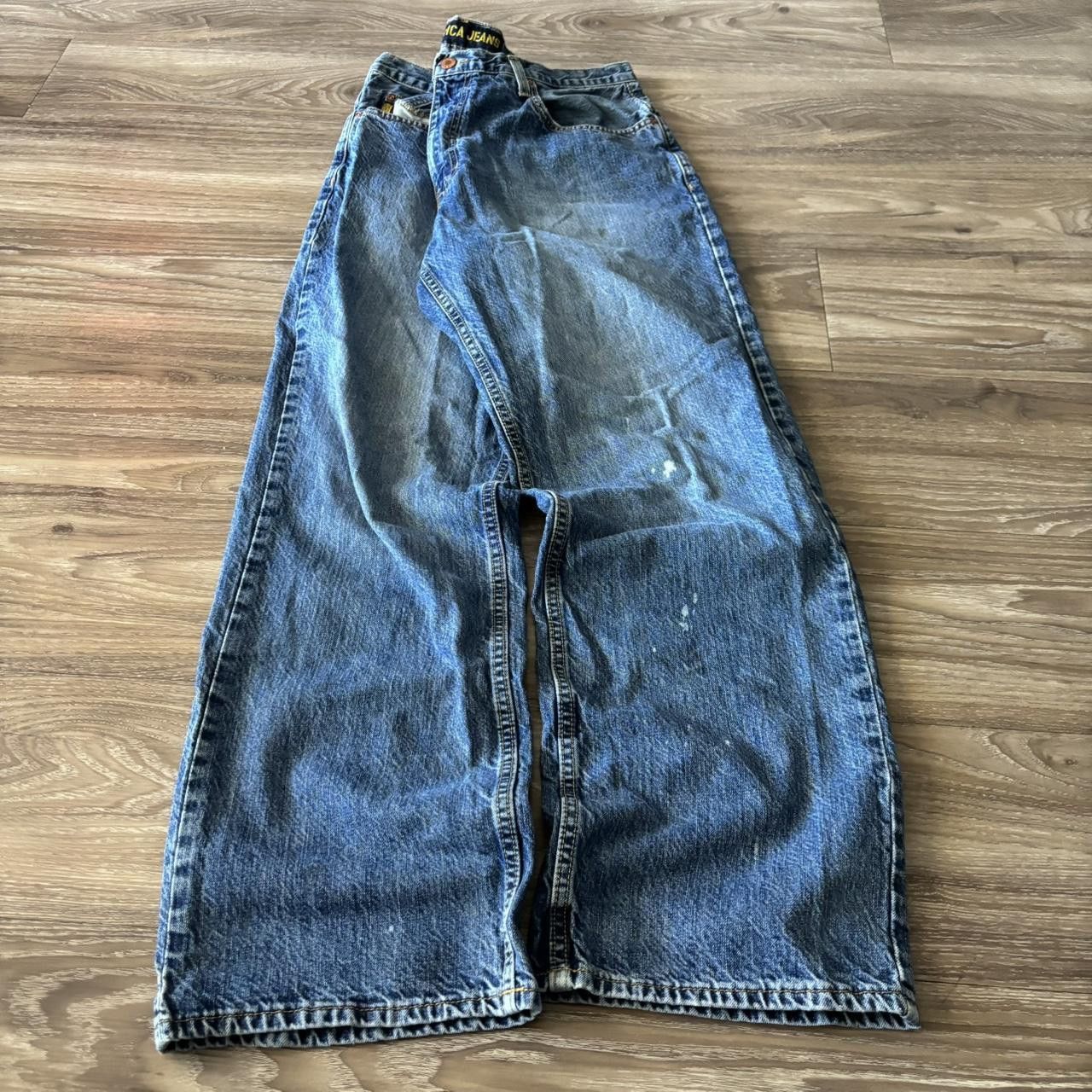 Japanese Brand Crazy Vintage Y2K/2000s Baggy Medium Wash Skater Denim Jeans! 36x32 Size US 36 / EU 52 - 3 Thumbnail