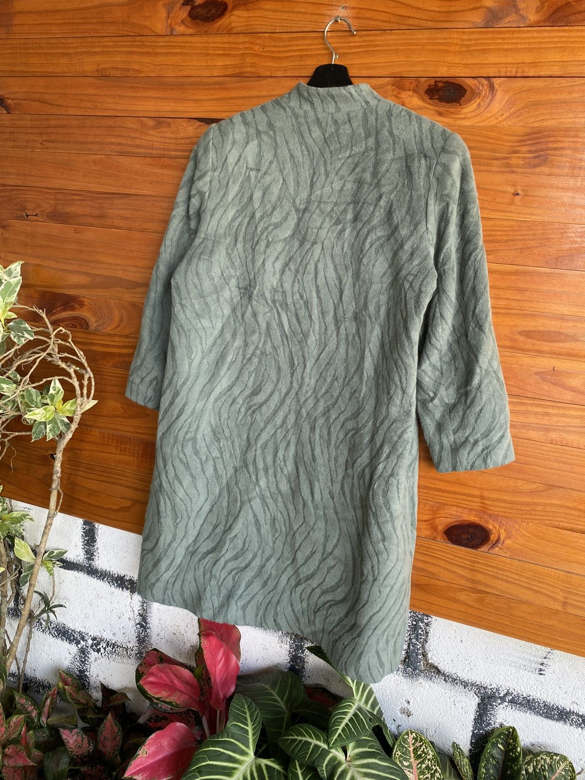 Agora Vintage Angora Wool Textured Green Long Coat – Made in Japan Size S / US 4 / IT 40 - 16 Thumbnail
