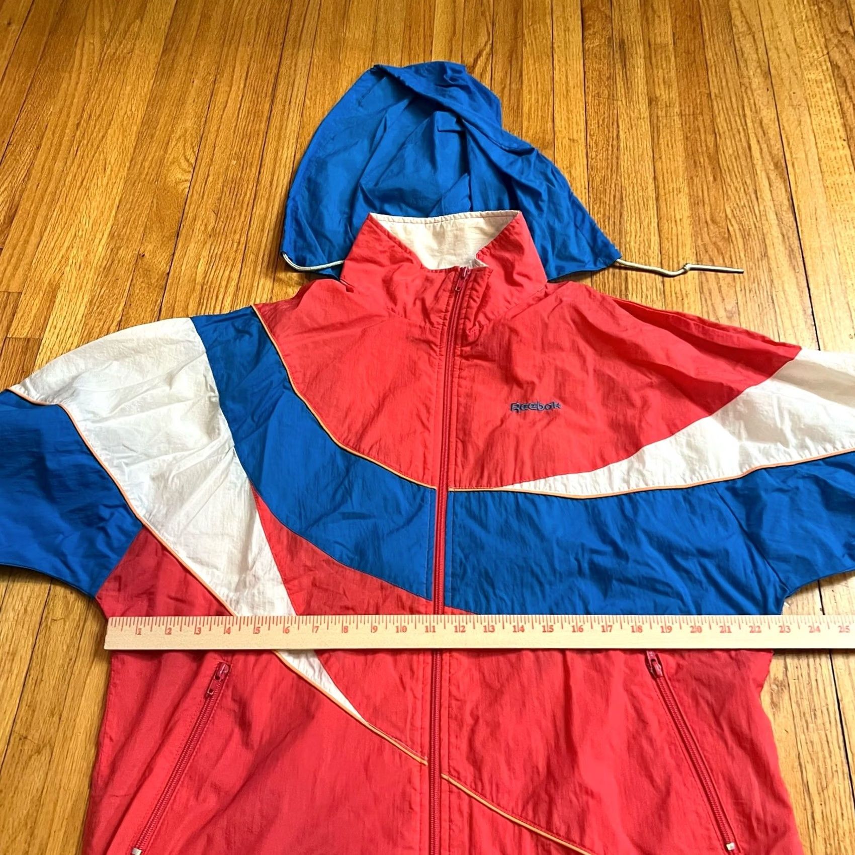 Reebok VINTAGE Reebok Windbreaker Jacket Medium Blue White Track Womens Size M / US 6-8 / IT 42-44 - 6 Thumbnail