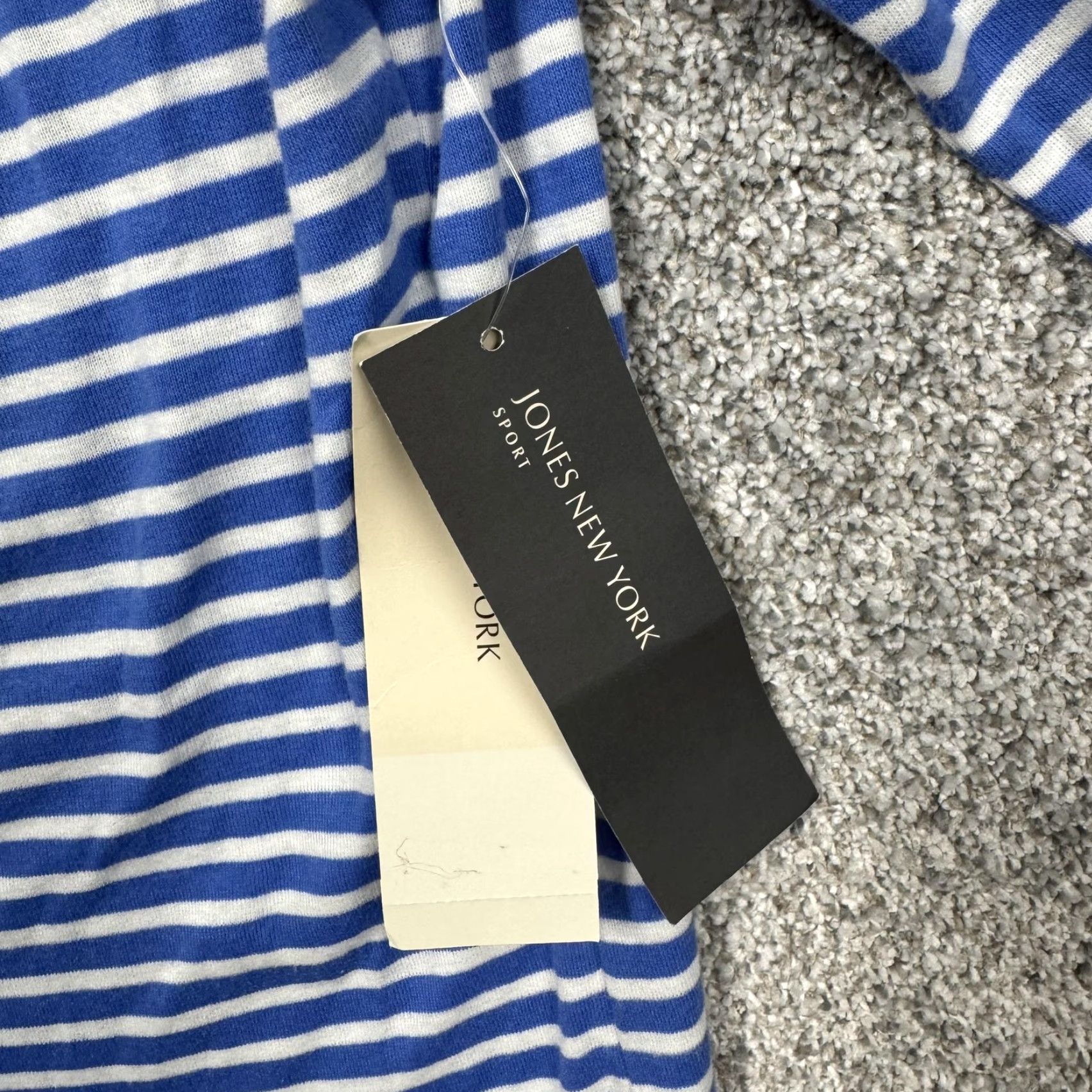Jones New York Jones New York Sport Shirt Large Striped Nautical Casual Layering Classic Preppy Size L / US 10 / IT 46 - 3 Thumbnail
