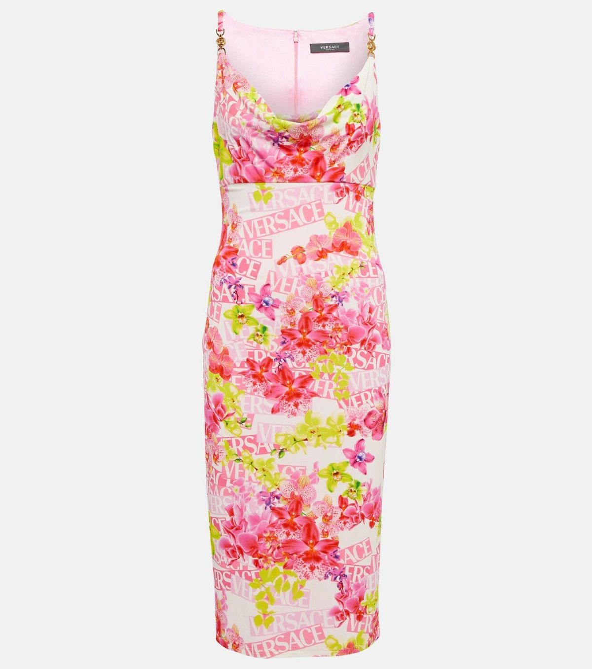 Versace o1y0226 Midi Dress in Multicolor Size XS / US 0-2 / IT 36-38 - 1 Thumbnail
