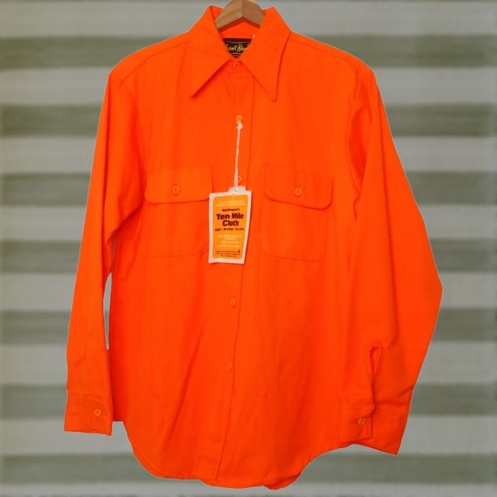 Vintage VINTAGE Sport King Hunting Shirt M Orange Blaze Safety Hunt Field United States 100% Acrylic Button-Up Long Sleeve Collared Pocketed Men Adult Regular Size US M / EU 48-50 / 2 - 1 Thumbnail