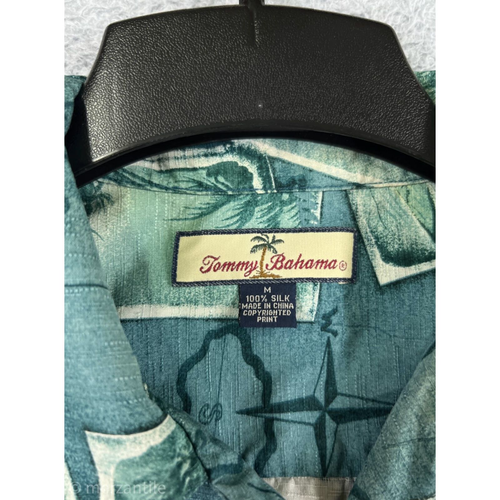 Tommy Bahama Tommy Bahama Shirt Mens Medium Green Postcard Print RELAX 100% Silk Hawaiian Size US M / EU 48-50 / 2 - 3 Thumbnail