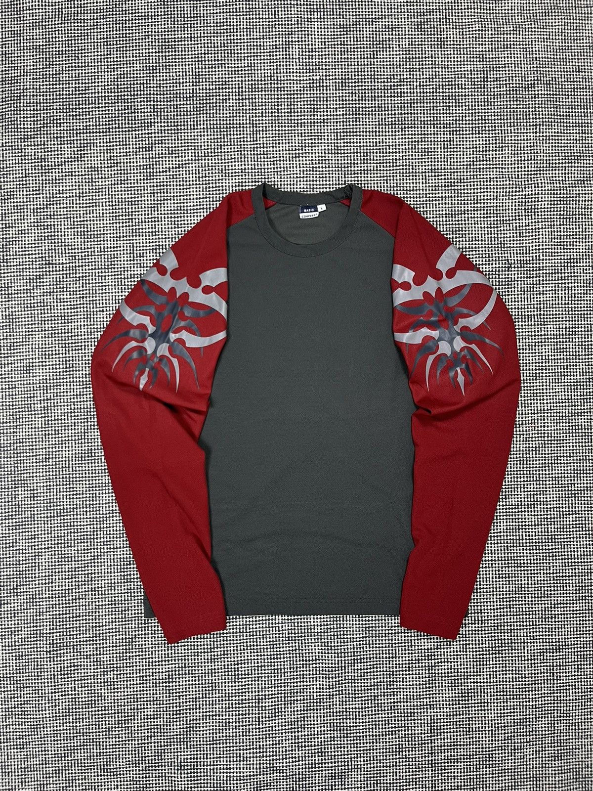 Japanese Brand × Vintage y2k tribal jersey long sleeve rave gabber style Size US L / EU 52-54 / 3 - 2 Thumbnail