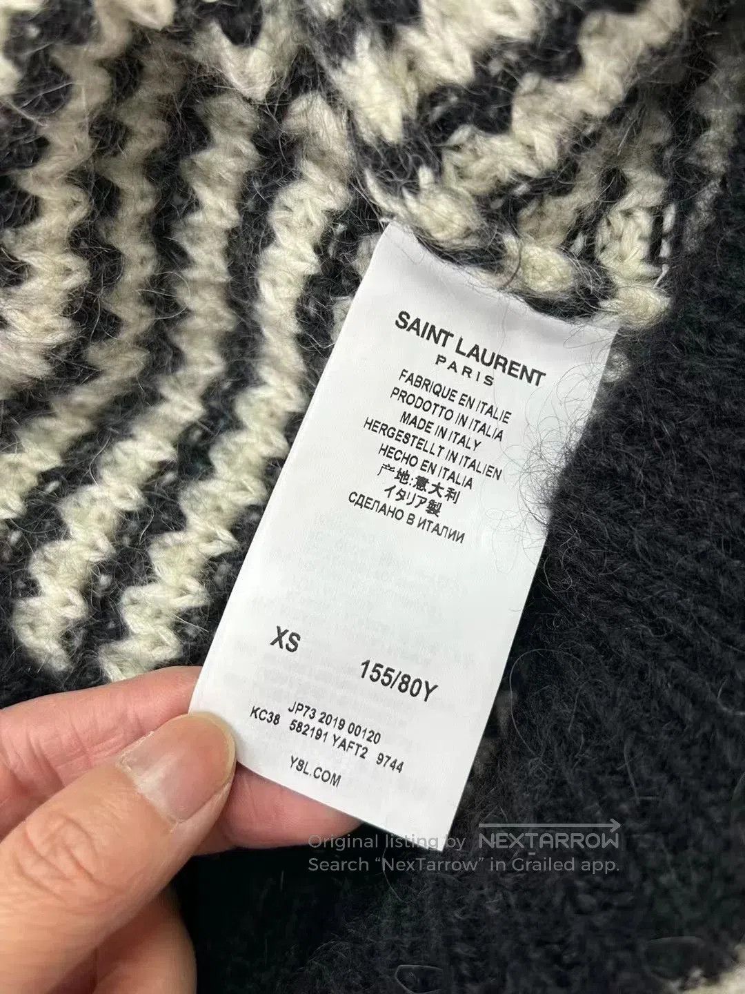 Saint Laurent Paris Saint Laurent Striped Hooded Sweater. Size XS / US 0-2 / IT 36-38 - 4 Thumbnail
