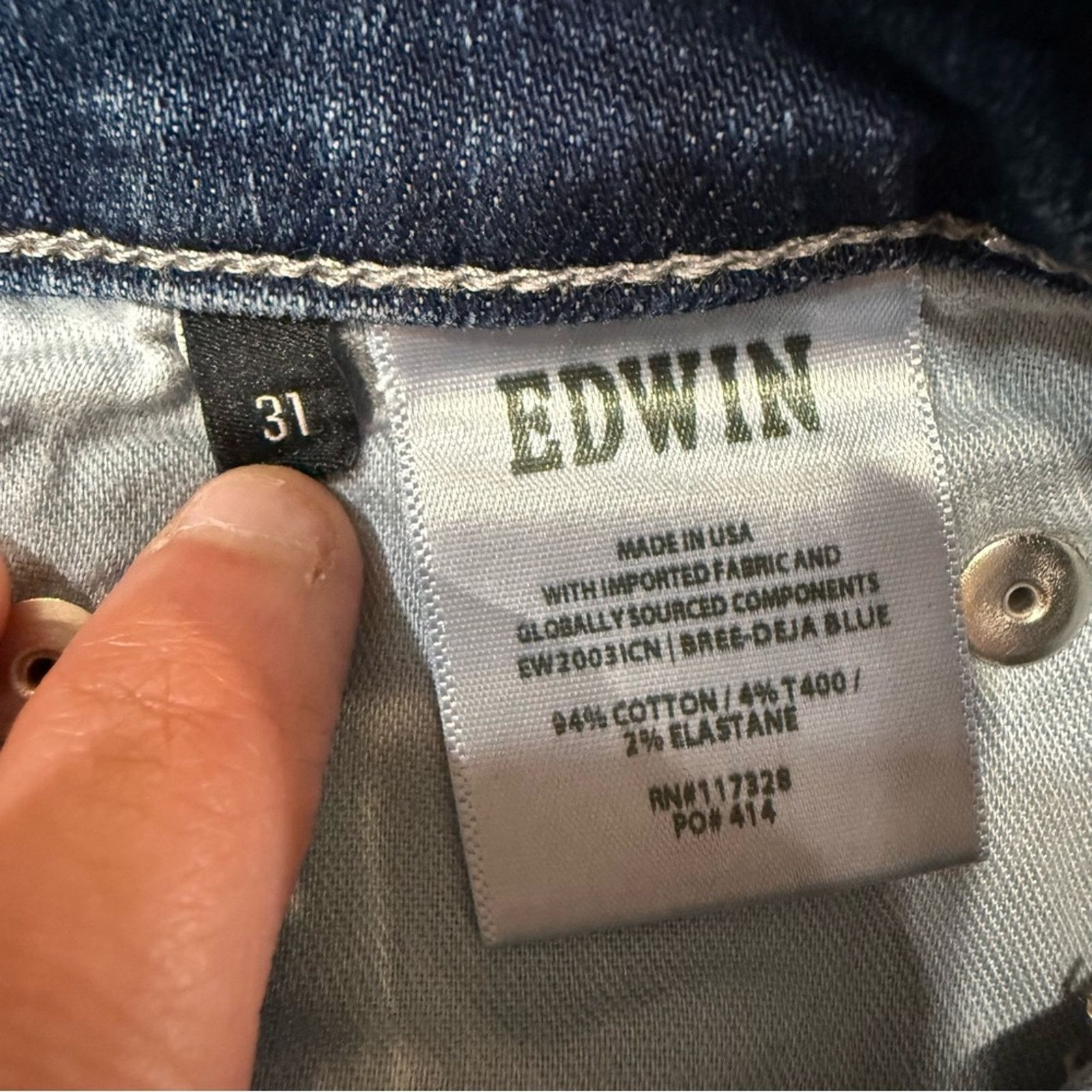 Edwin Edwin High Rise Slim Straight Crop Denim Jeans Womens 31 Size 31" - 10 Thumbnail