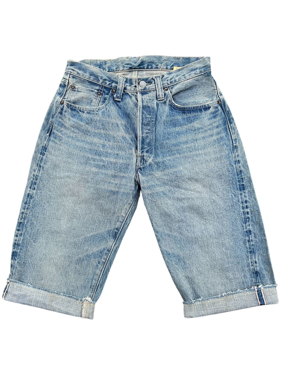 Kapital × Sugar Cane × Vintage Vintage Sugar Cane Selvedge Distressed Short Denim Jeans Size US 28 / EU 44 - 1 Thumbnail
