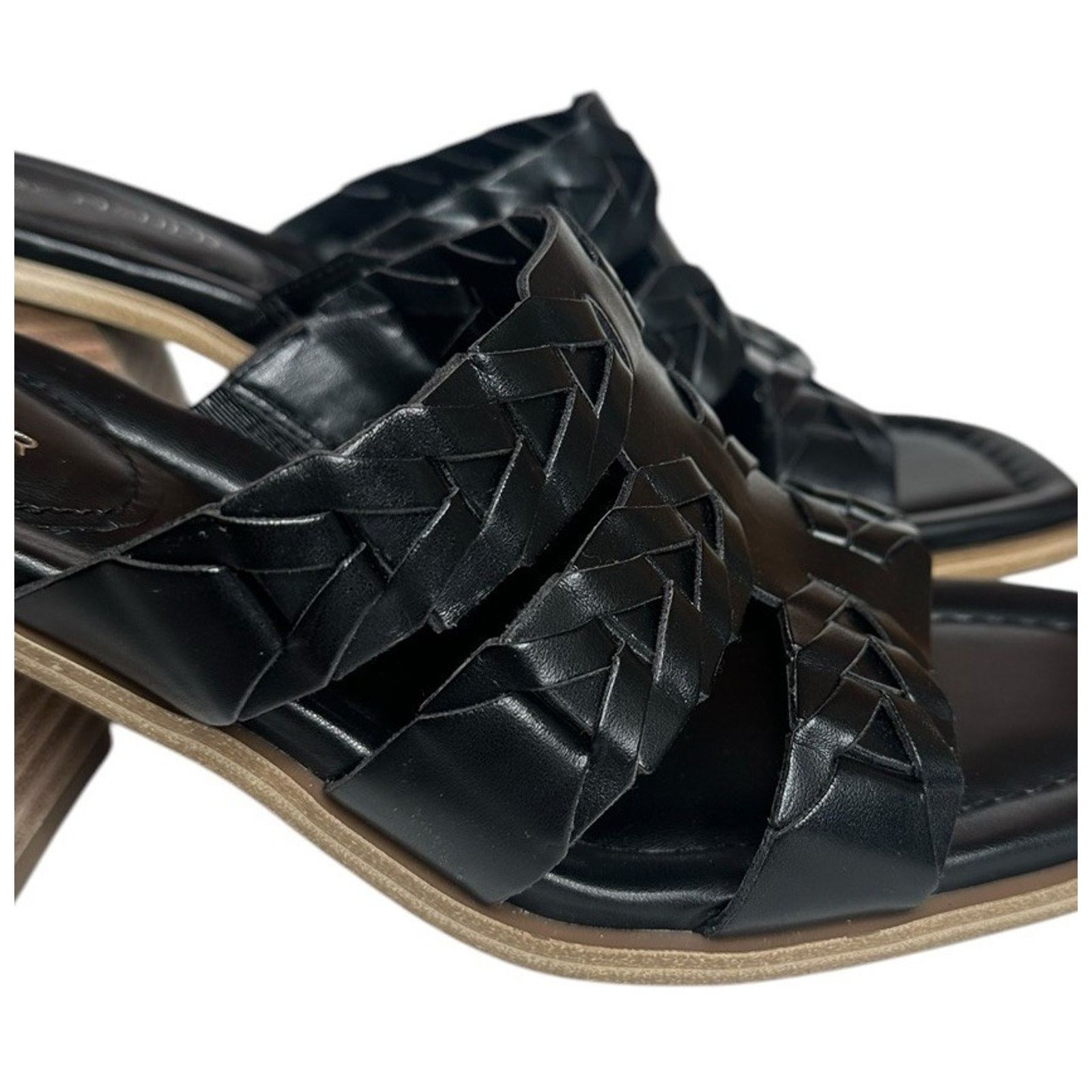 Marc Fisher Marc Fisher Melita Black Chunky Block Heel Slide Sandals 8 Size US 8 / IT 38 - 3 Thumbnail