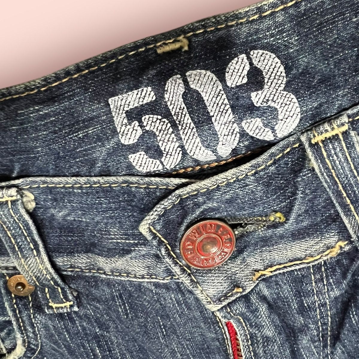 14th Addiction × Edwin × Le Grande Bleu (L.G.B.) VINTAGE FLARED JEANS EDWIN 503 JAPAN (W32'-33') Size US 33 - 14 Thumbnail