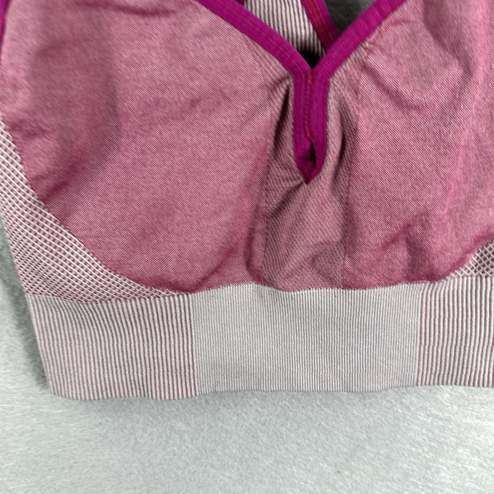 Nike Nike Sports Bra Womens Small Pink Gray Dri-FIT Low-Impact Padded Indy Racerback One Size Bleed of Color? Size ONE SIZE - 3 Thumbnail